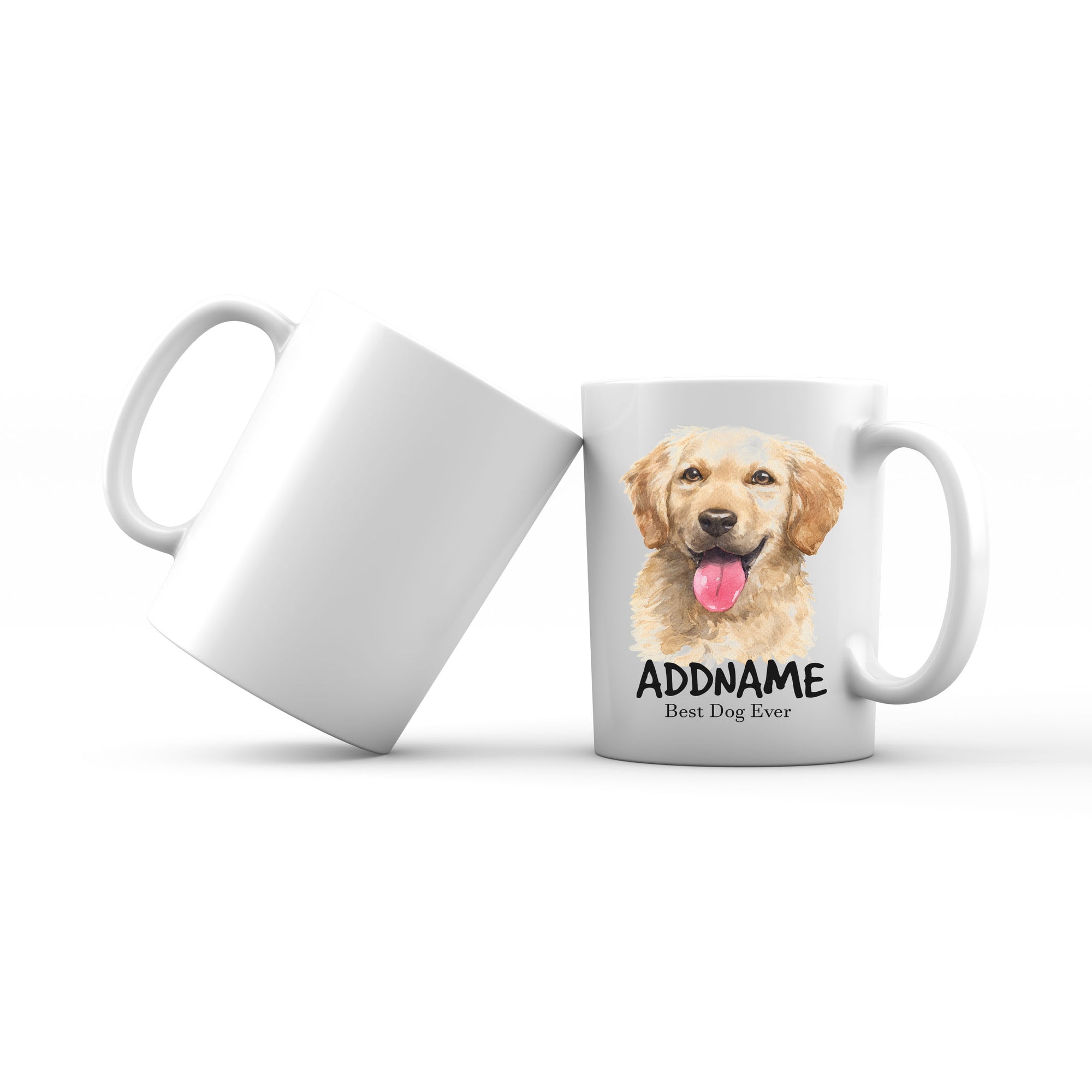 Watercolor Dog Golden Retriever Smile Best Dog Ever Addname Mug