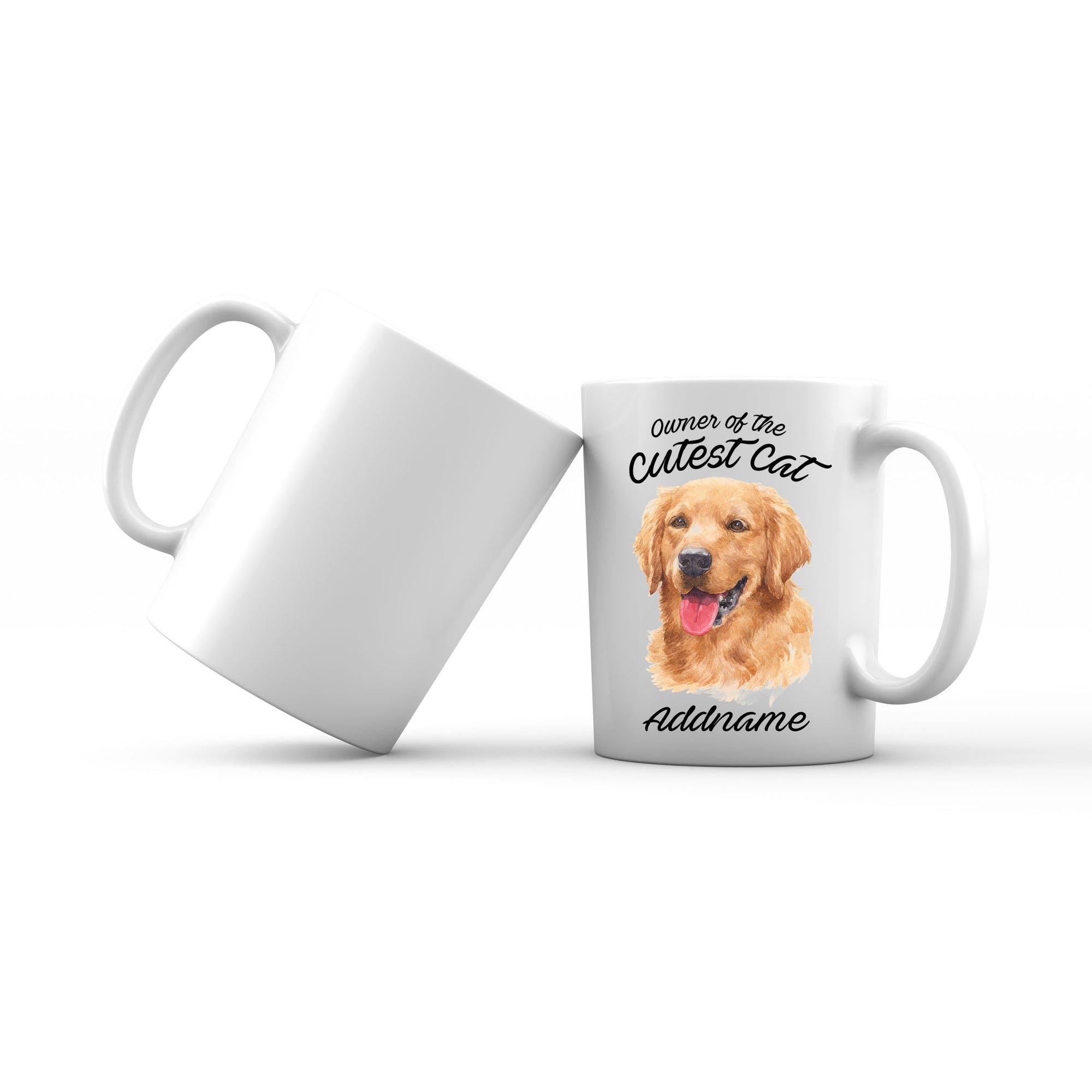 Watercolor Dog Owner Of The Cutest Dog Golden Retriever Addname Mug