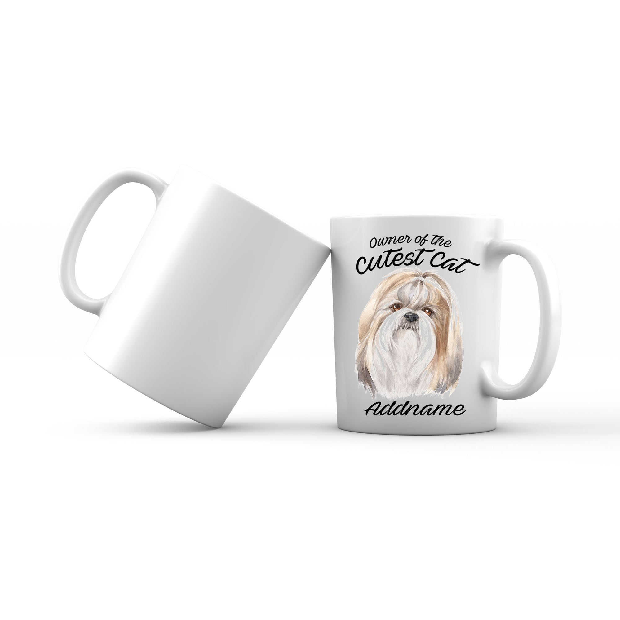 Watercolor Dog Owner Of The Cutest Dog Shih Tzu Addname Mug