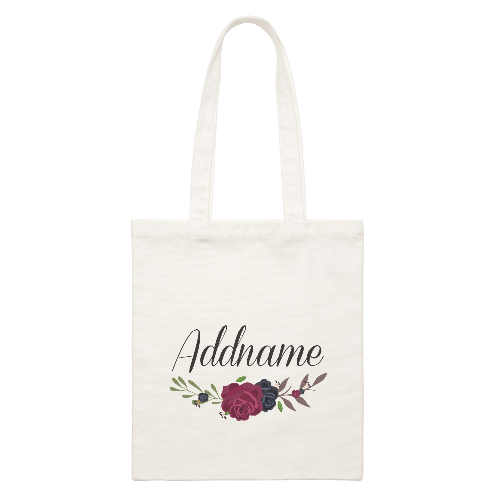 Rose Series Red And Black White Canvas Bag