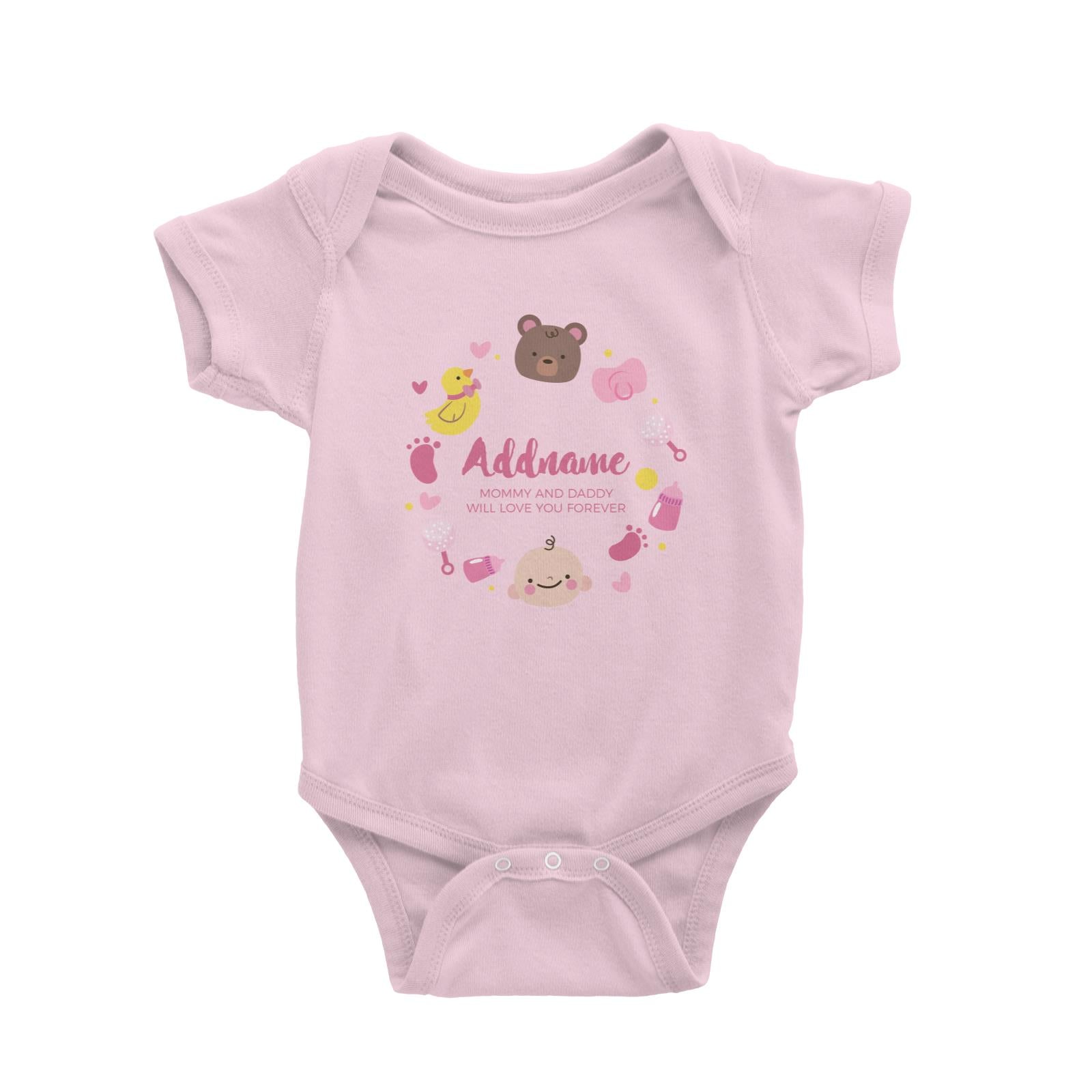 Cute Baby Girl Elements Personalizable with Name and Text Baby Romper