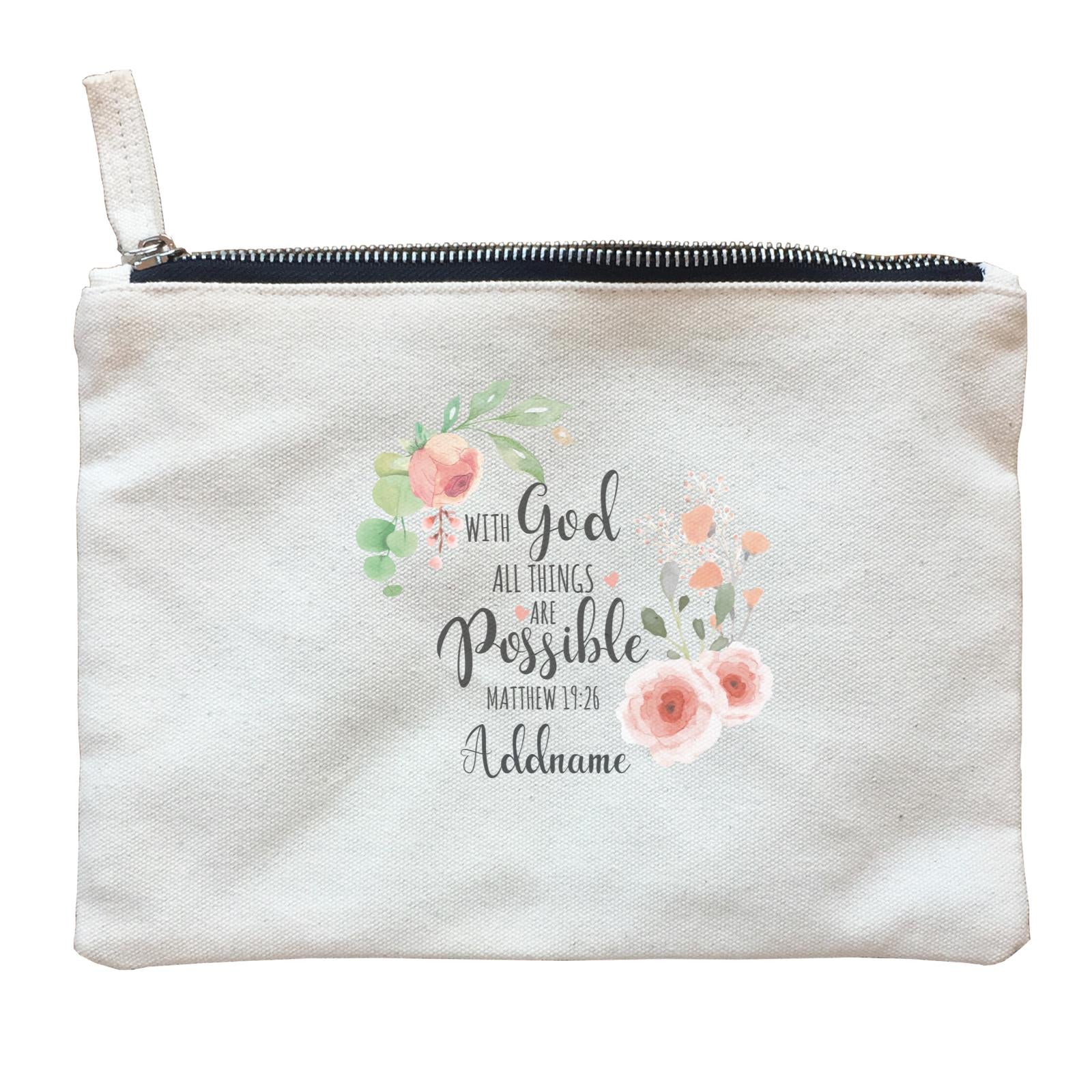 Gods Gift With God All Things Are Possible Matthew 19.26 Addname Zipper Pouch