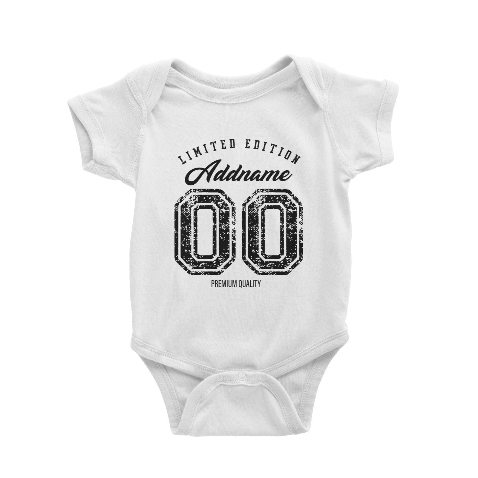 Limited Edition Premium Quality Personalizable with Name and Number Baby Romper