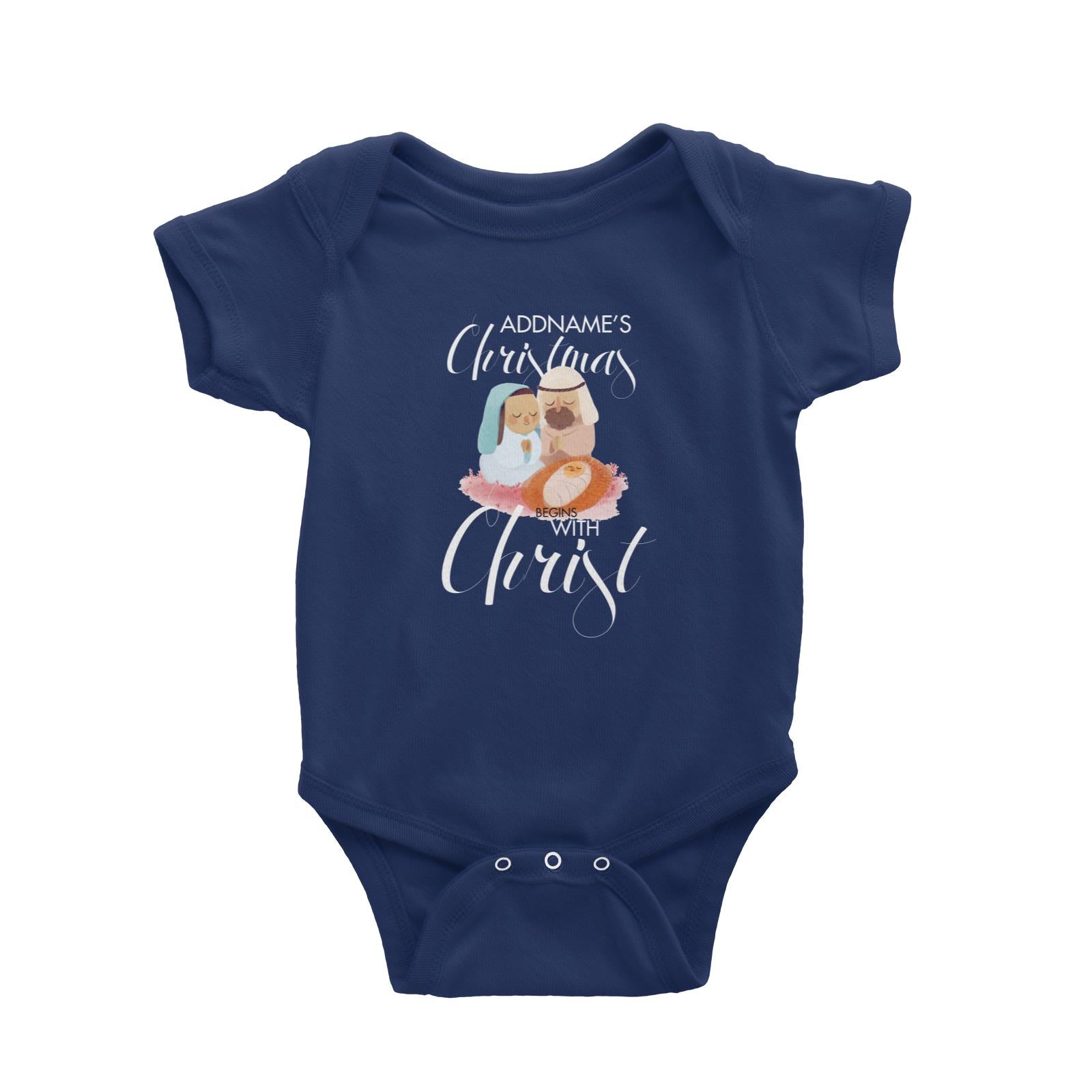 Christmas Begins With Christ Addname Baby Romper  Personalizable Designs Jesus