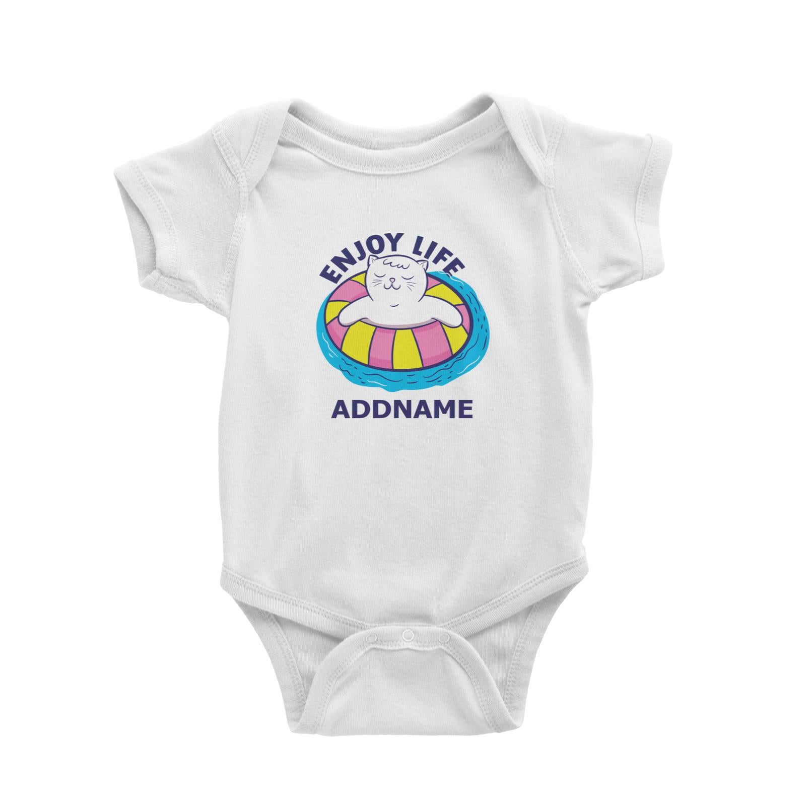 Cool Cute Animals Cats Enjoy Life Addname Baby Romper