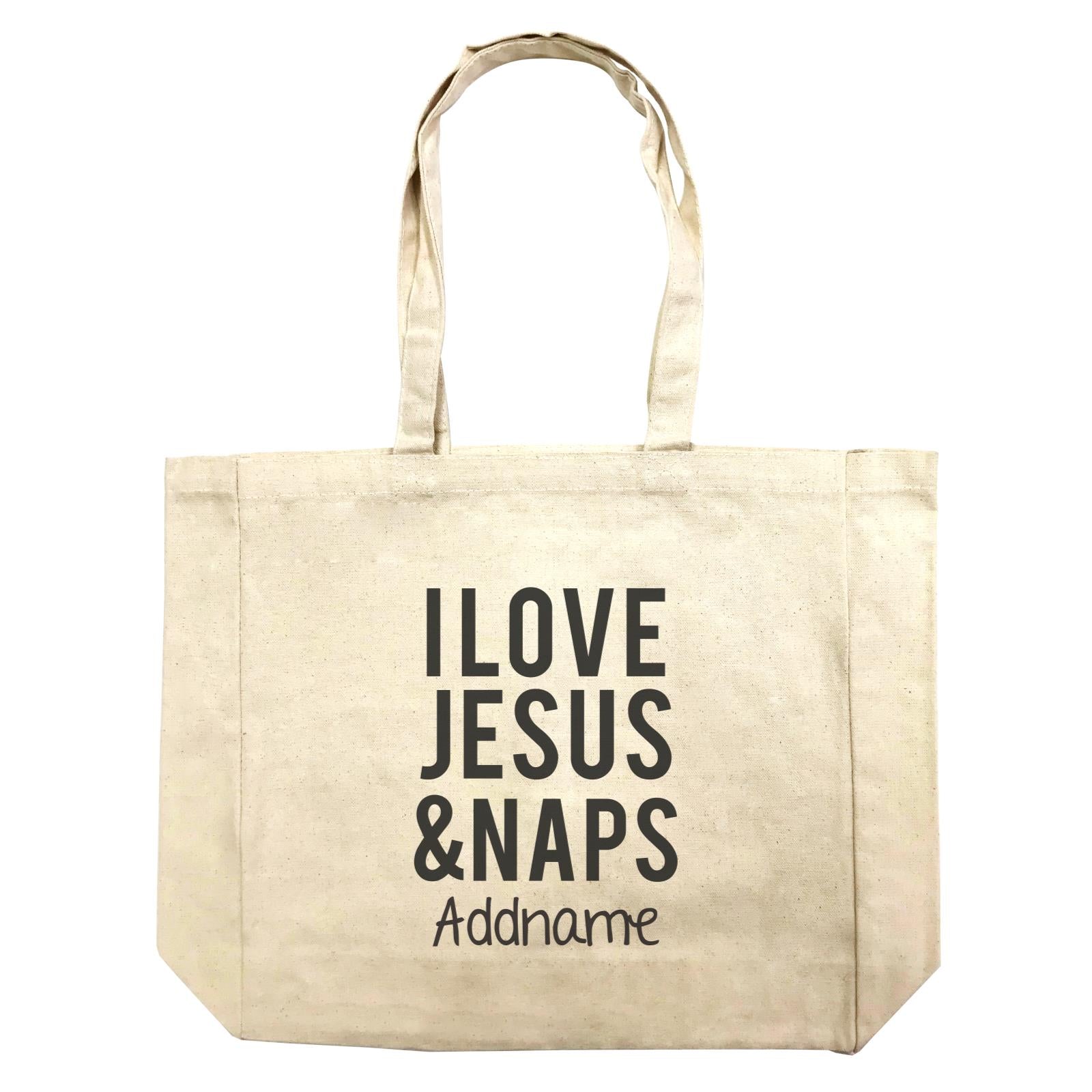 Christian Baby I Love Jesus & Naps Addname Shopping Bag