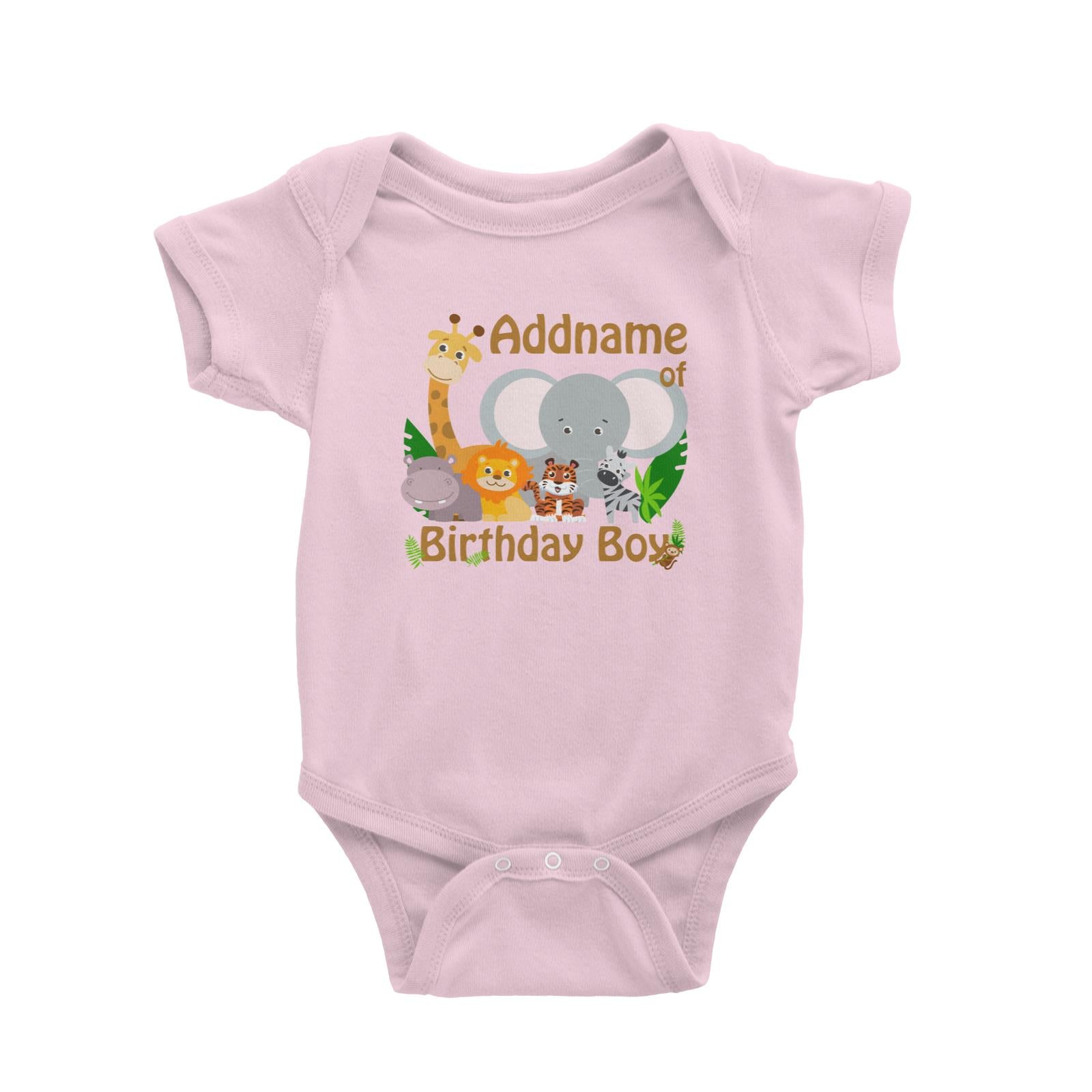 Animal Safari Jungle Birthday Theme Addname of Birthday Boy Baby Romper