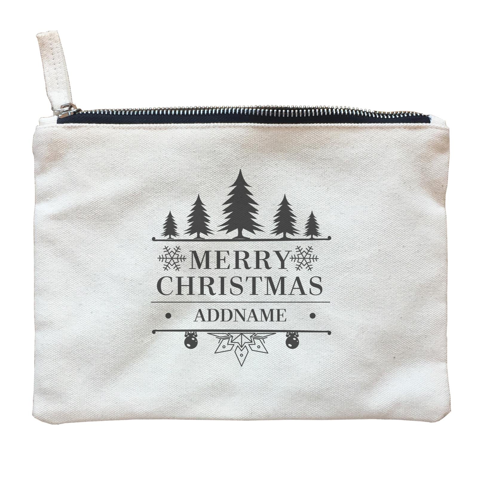 Christmas Merry Christmas Tree Addname Zipper Pouch