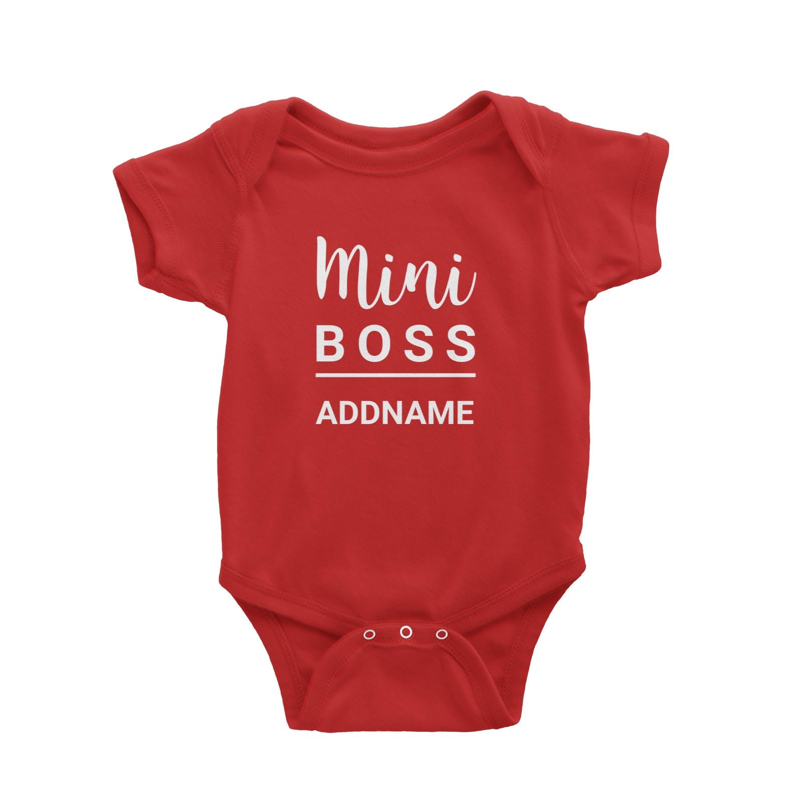 Mini Boss Addname Baby Romper  Matching Family Personalizable Designs