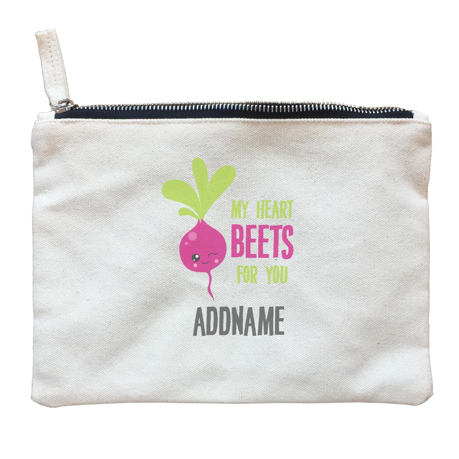 Love Food Puns My Heart Beets For You Addname Zipper Pouch