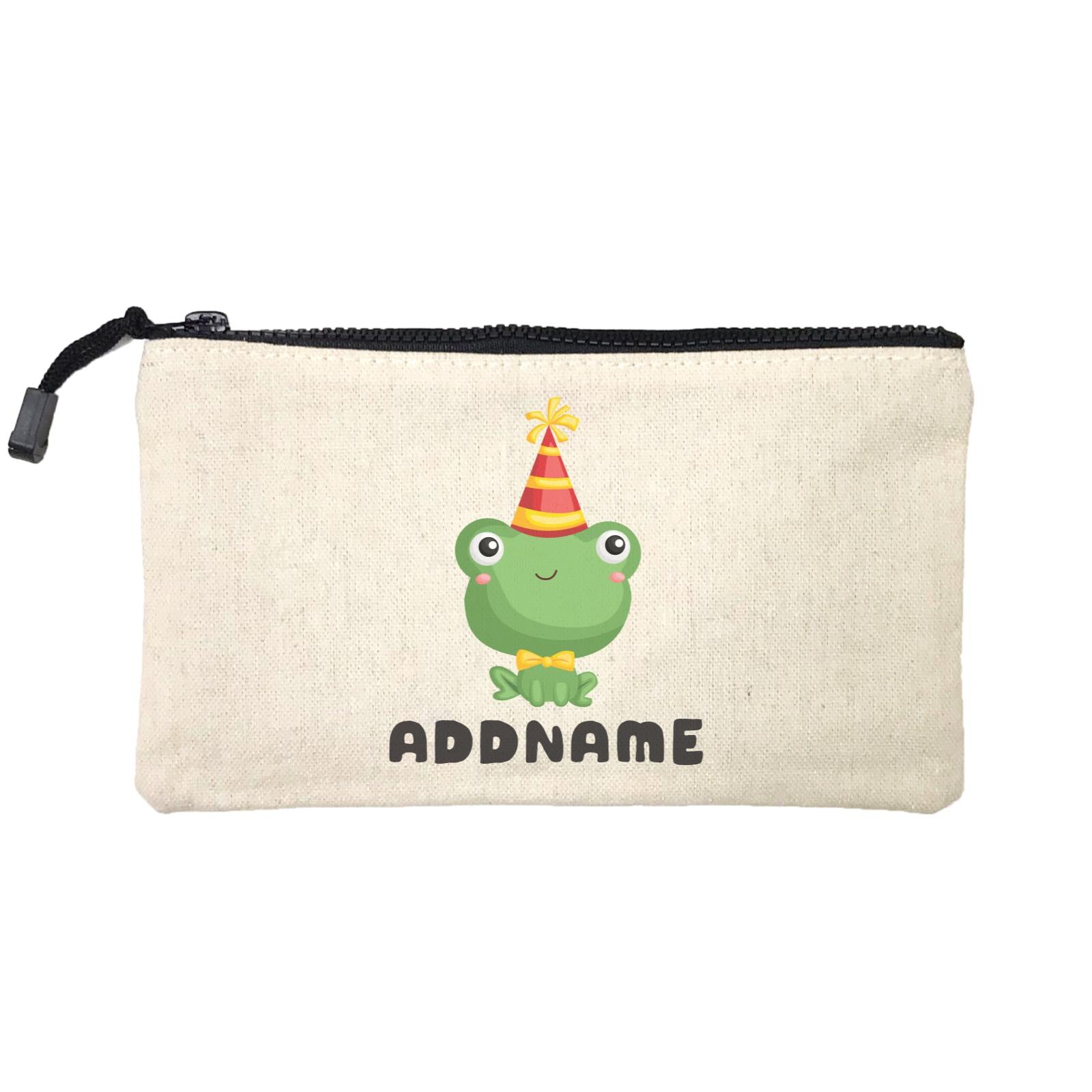 Birthday Frog Frog Wearing Party Hat Addname Mini Accessories Stationery Pouch