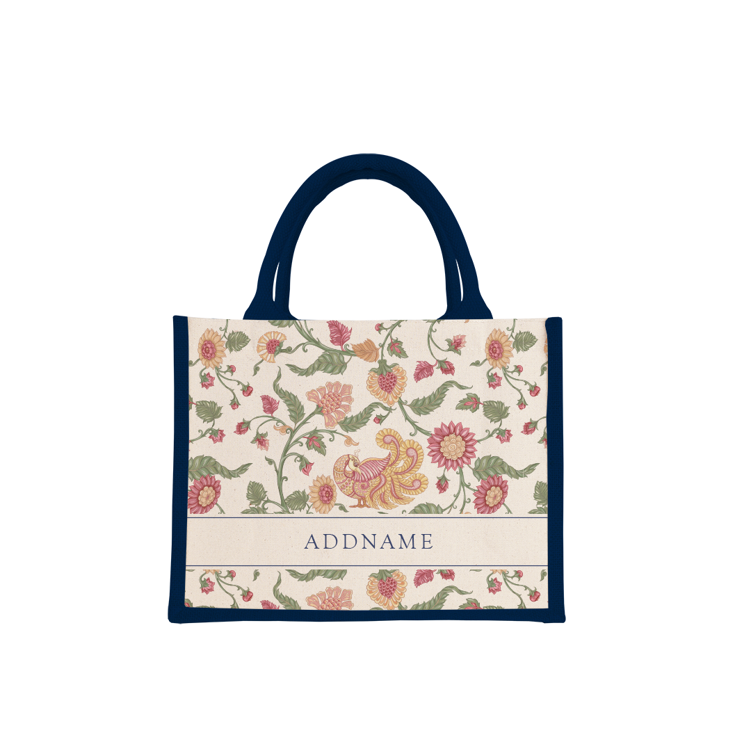 Batik Series - Cempaka Half Lining Small Jute Bag