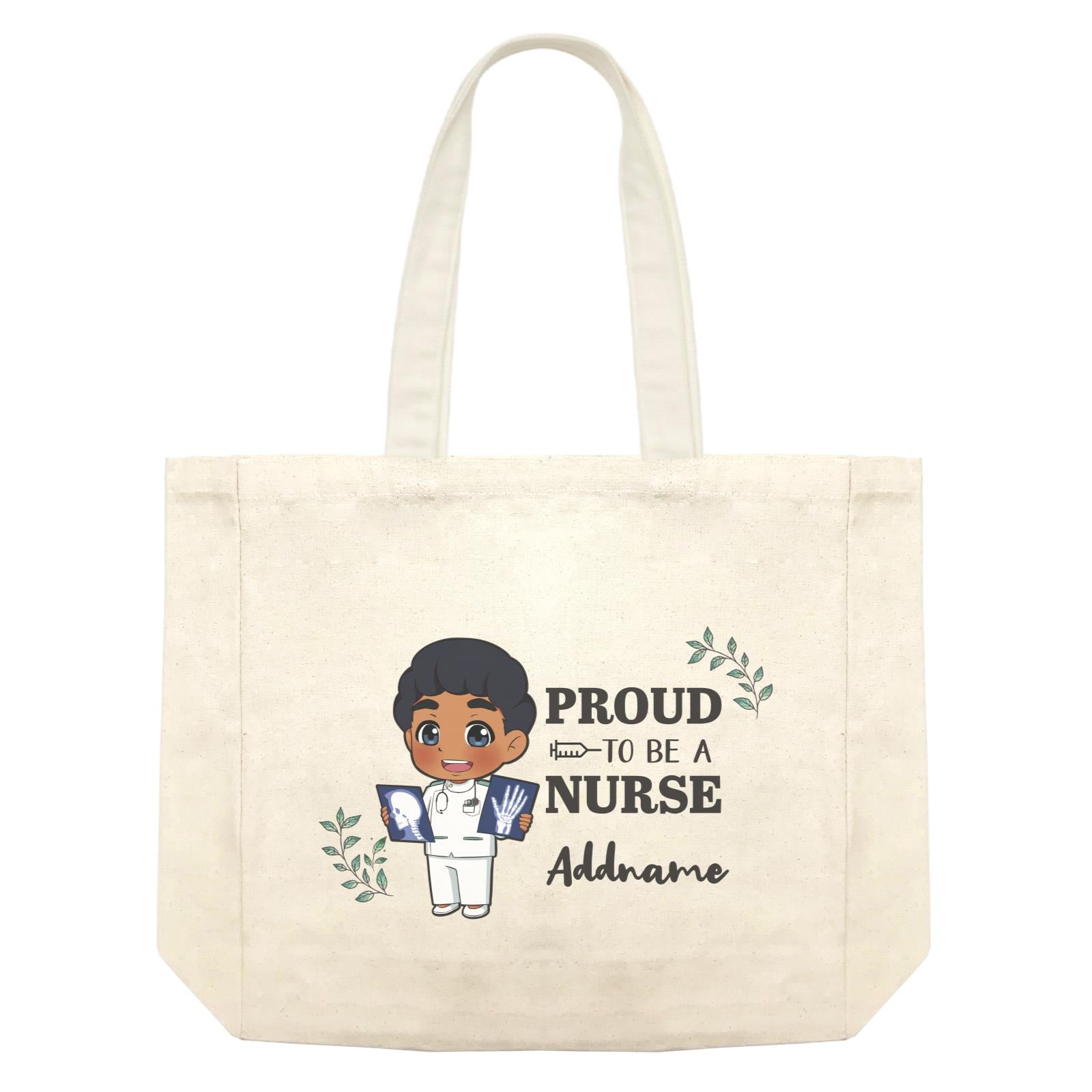 Proud To Be A Nurse Chibi Male Indian Shopping Bag