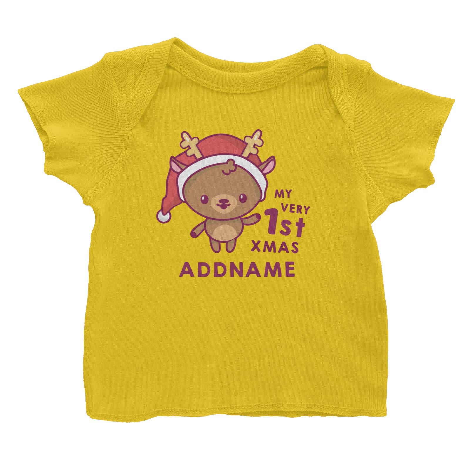 Christmas My Very 1st Deer Addname Baby T-Shirt