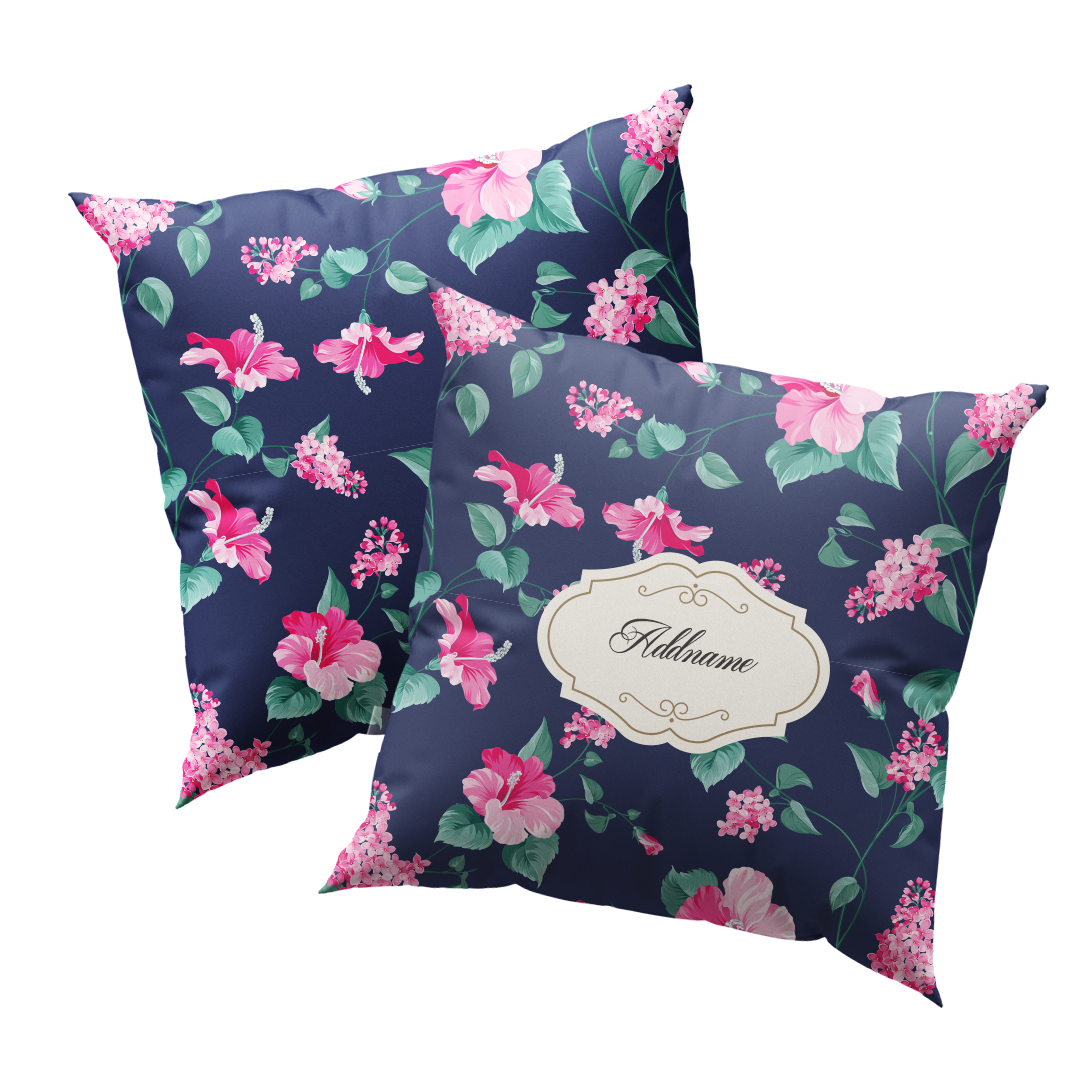 Tranquil Hibiscus Full Print Cushion Cover with Inner Cushion