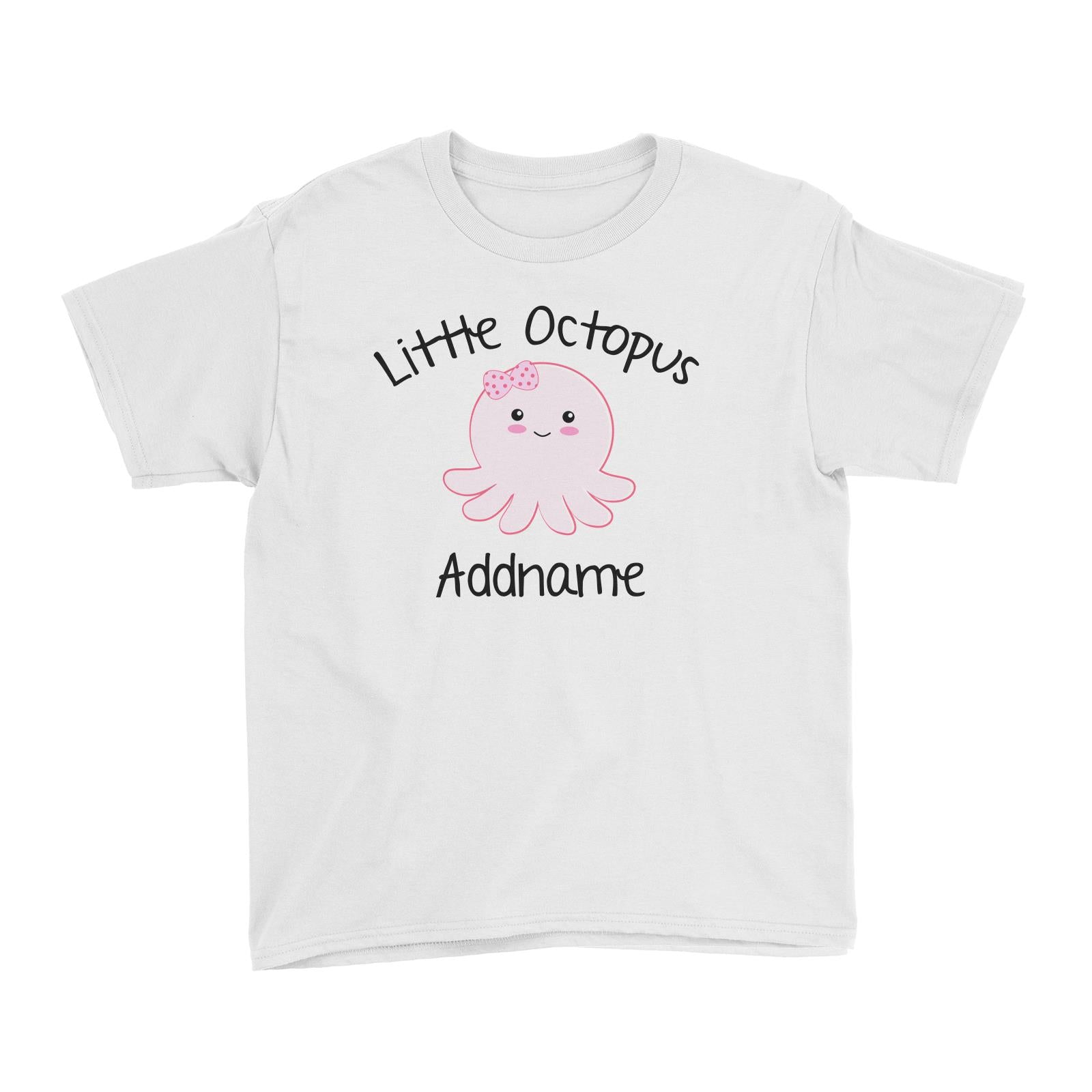 Cute Animals And Friends Series Little Octopus Girl Addname Kid's T-Shirt
