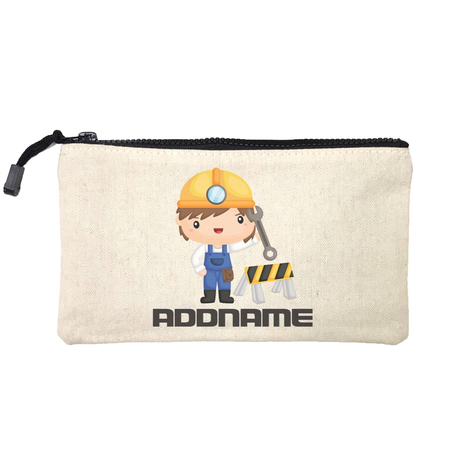 Birthday Construction Repair Worker Boy Addname Mini Accessories Stationery Pouch
