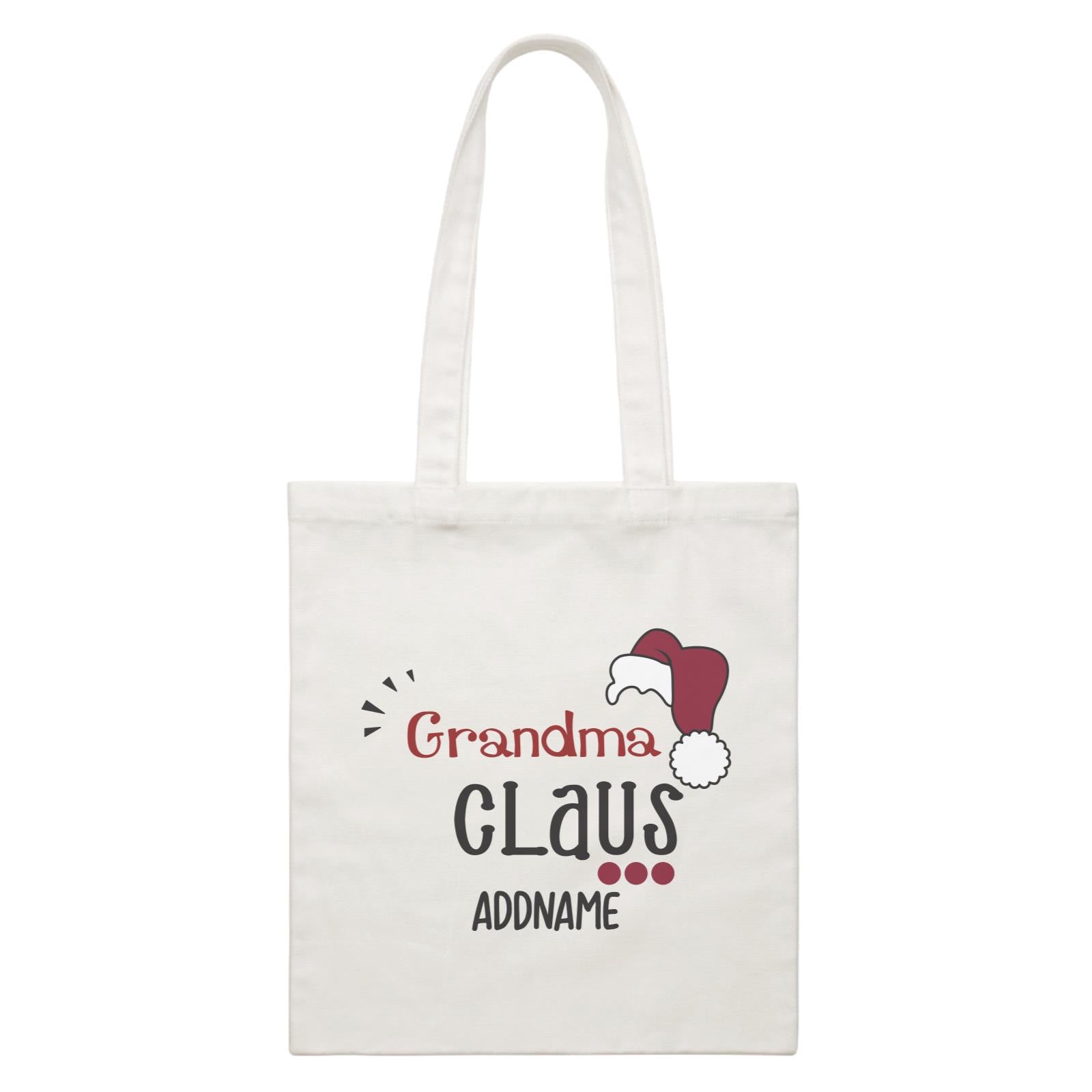 Xmas Grandma Claus with Santa Hat Canvas Bag