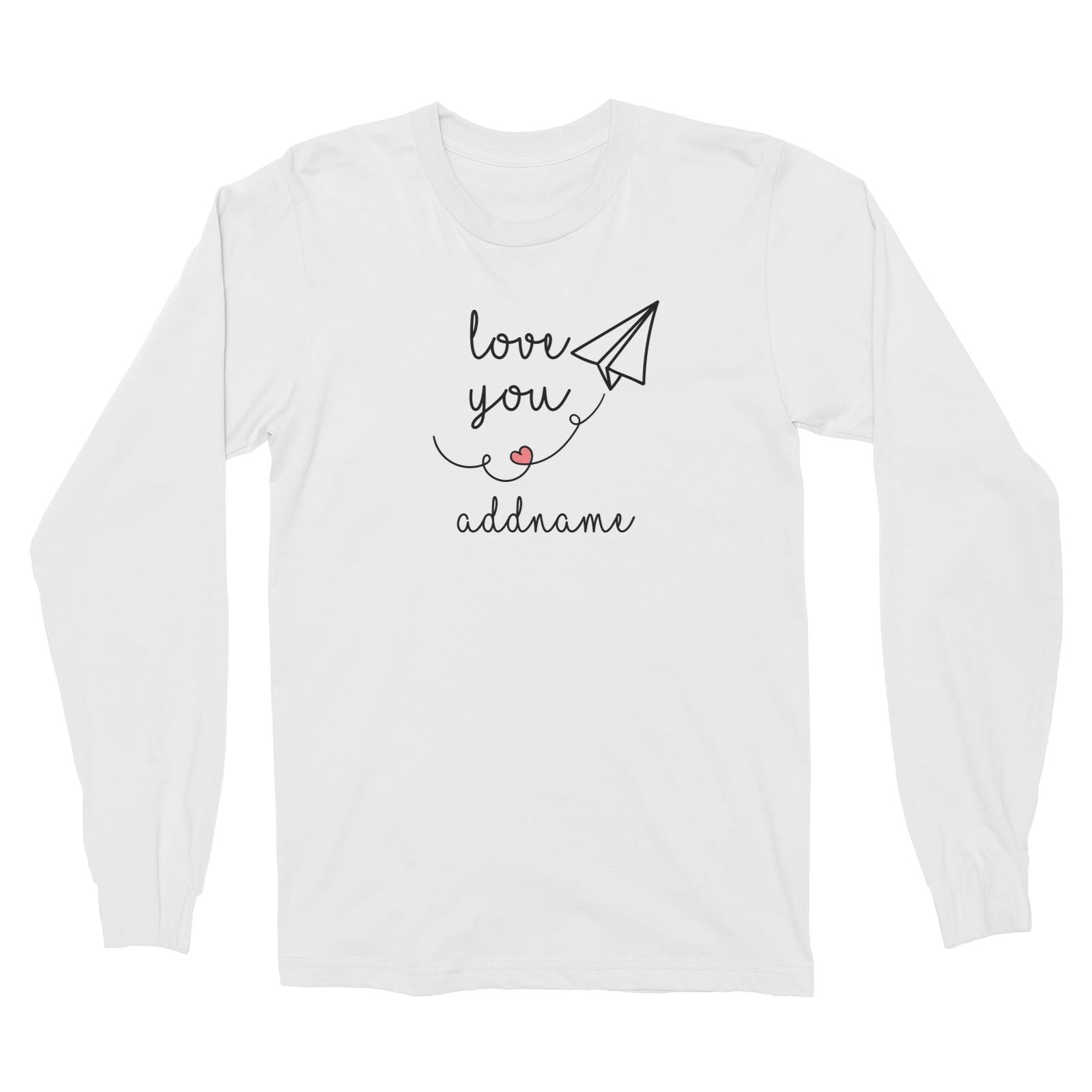 Love You Paper Plane Long Sleeve Unisex T-Shirt