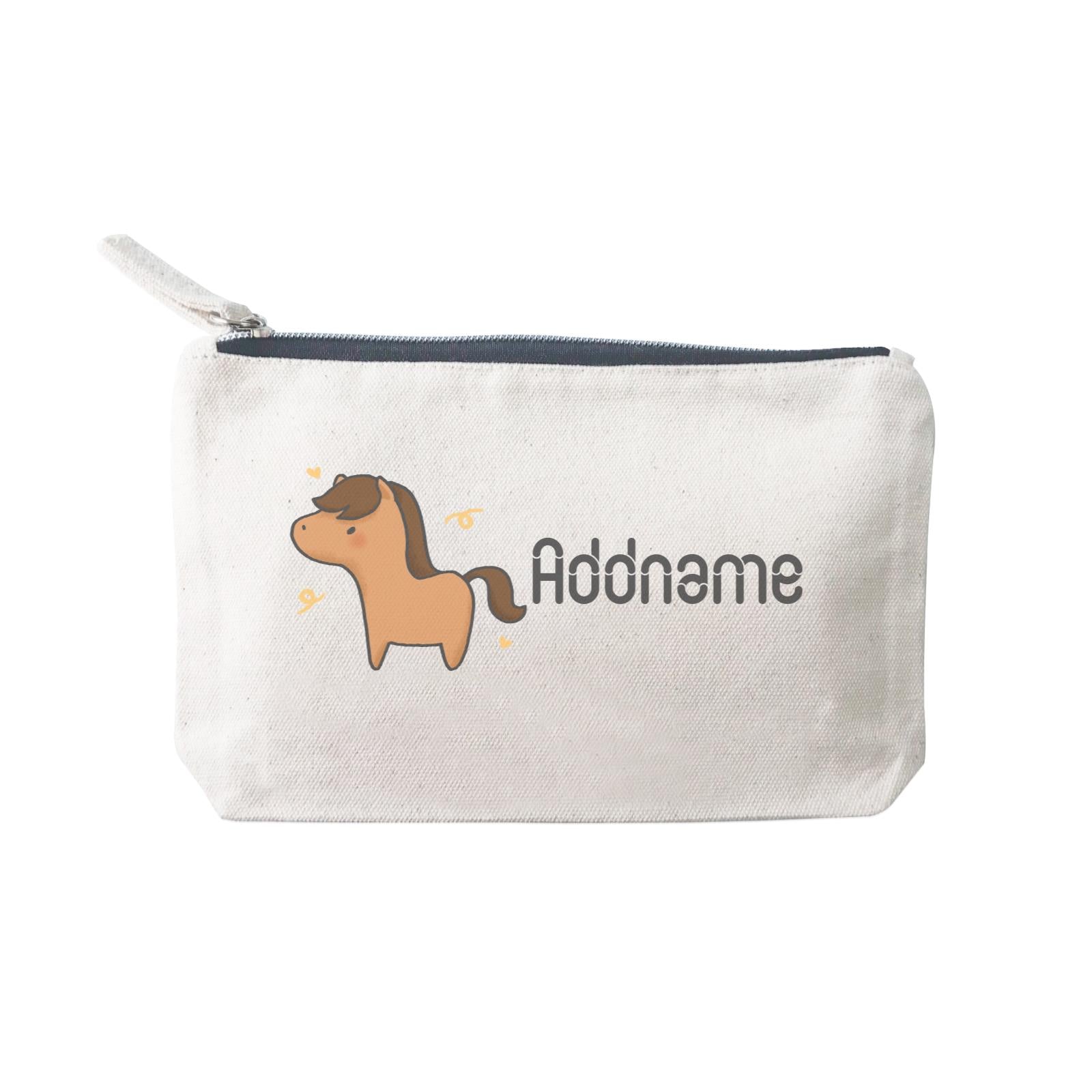 Cute Hand Drawn Style Horse Addname SP Stationery Pouch 2