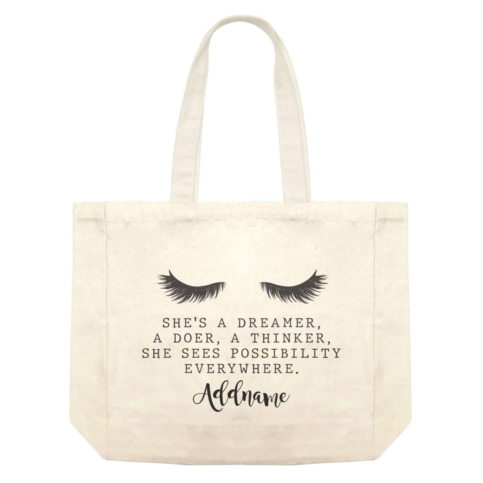 Make Up Quotes She's A Dreamer A Doer A Thinker Addname Shopping Bag