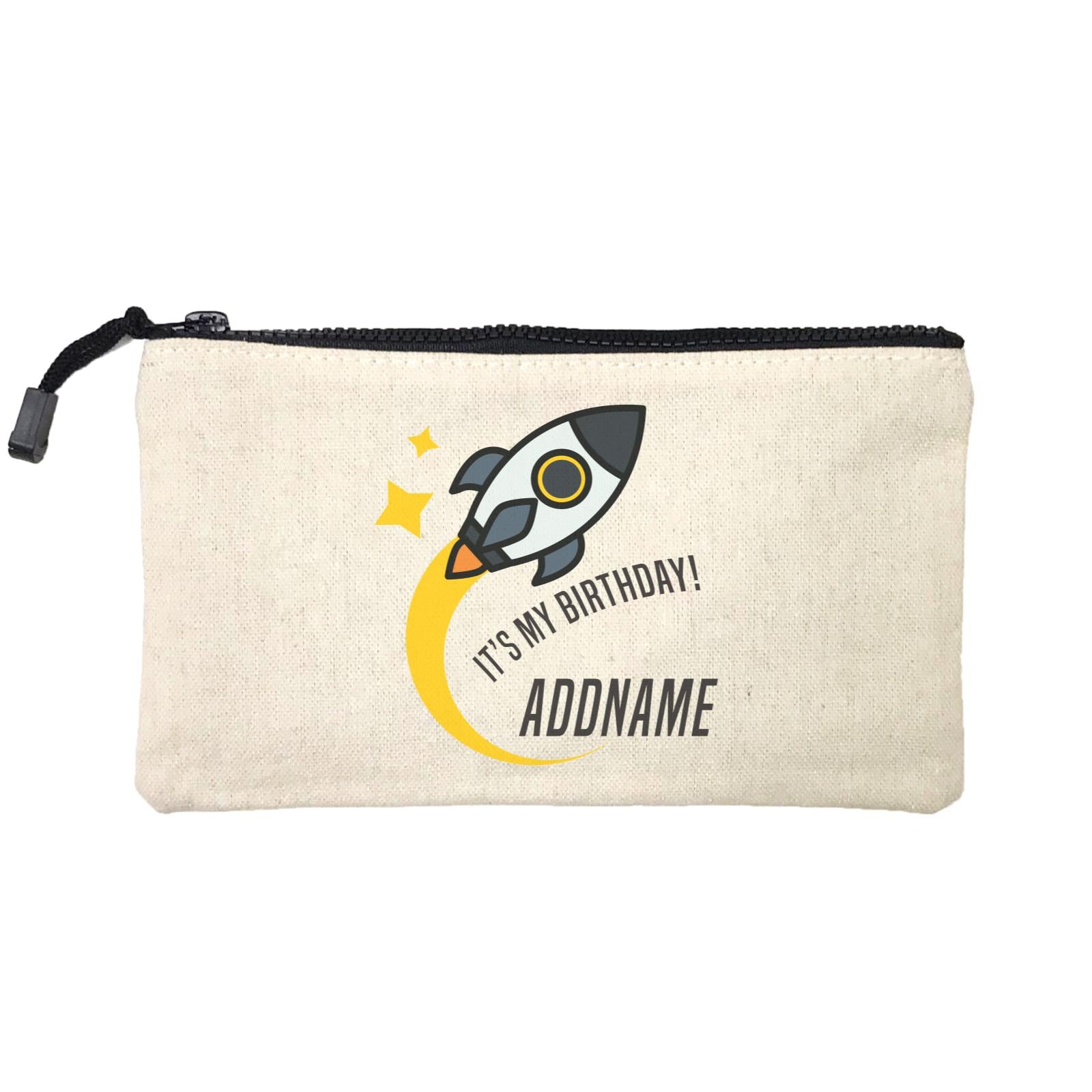 Birthday Flying Rocket To Galaxy It's My Birthday Addname Mini Accessories Stationery Pouch