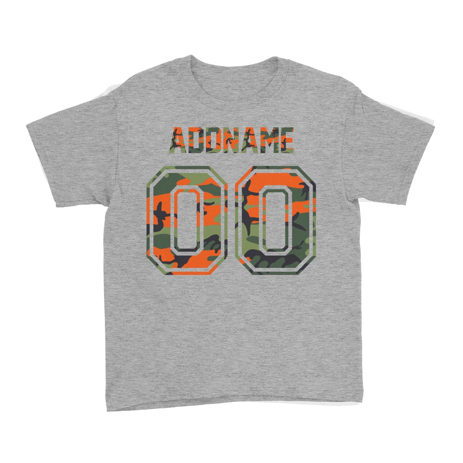 Jersey Red Camo With Name and Number Kid's T-Shirt