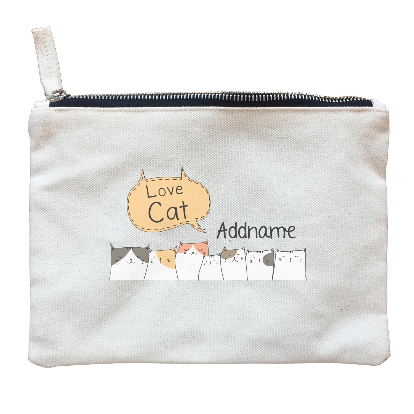 Cute Animals And Friends Series Love Cat Cats Group Addname Zipper Pouch