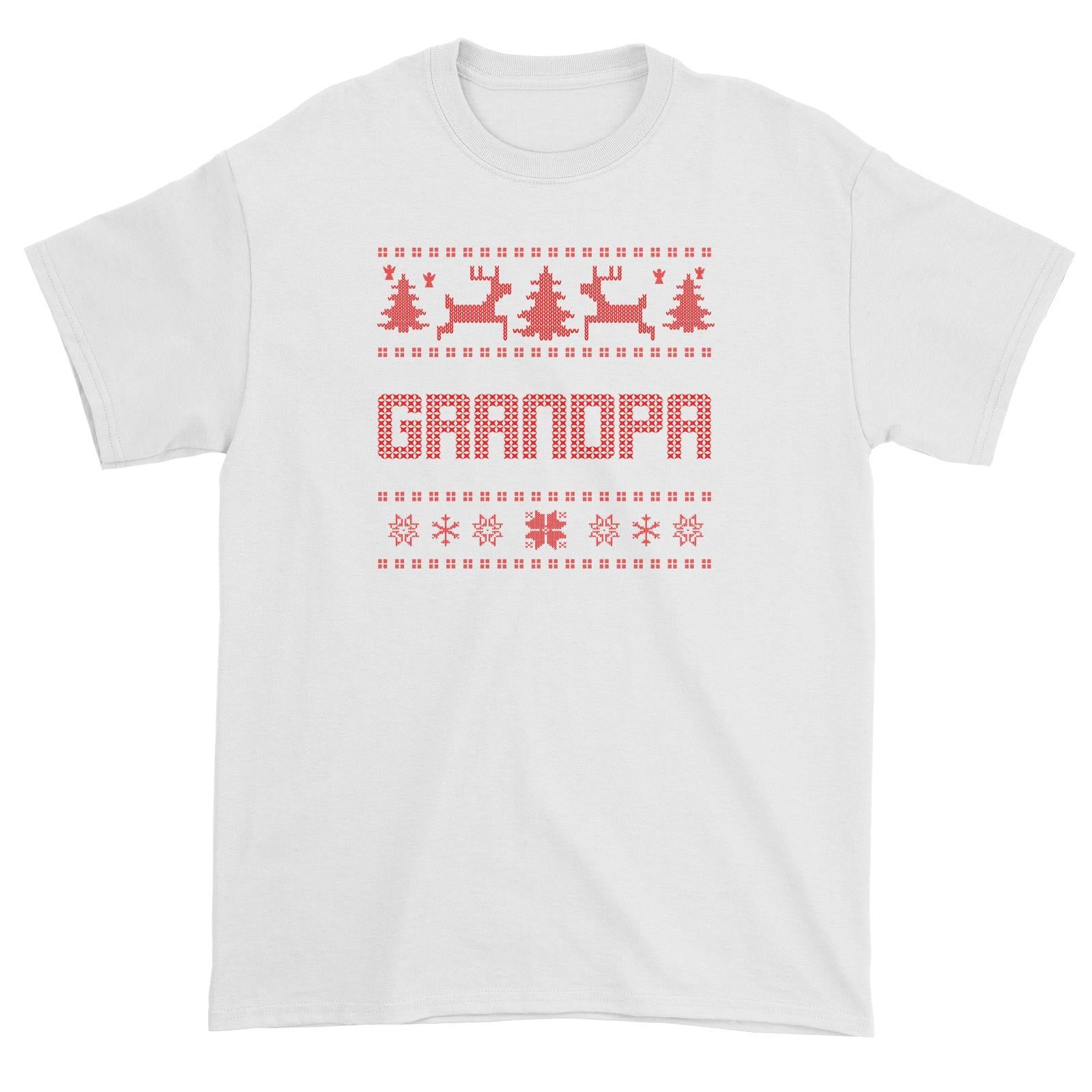 Christmas Sweater Grandpa Unisex T-Shirt  Matching Family