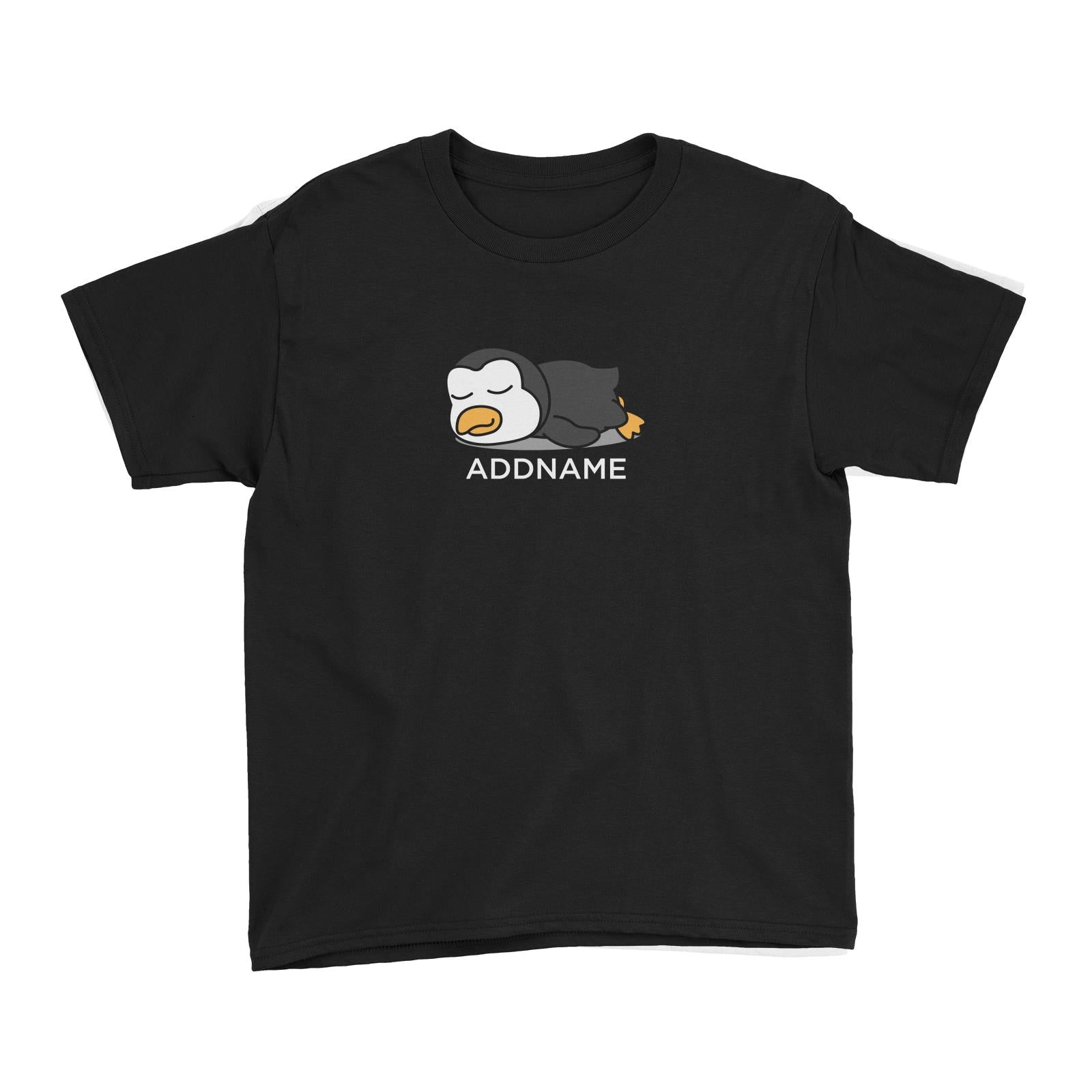 Lazy Penguin Addname Kid's T-Shirt