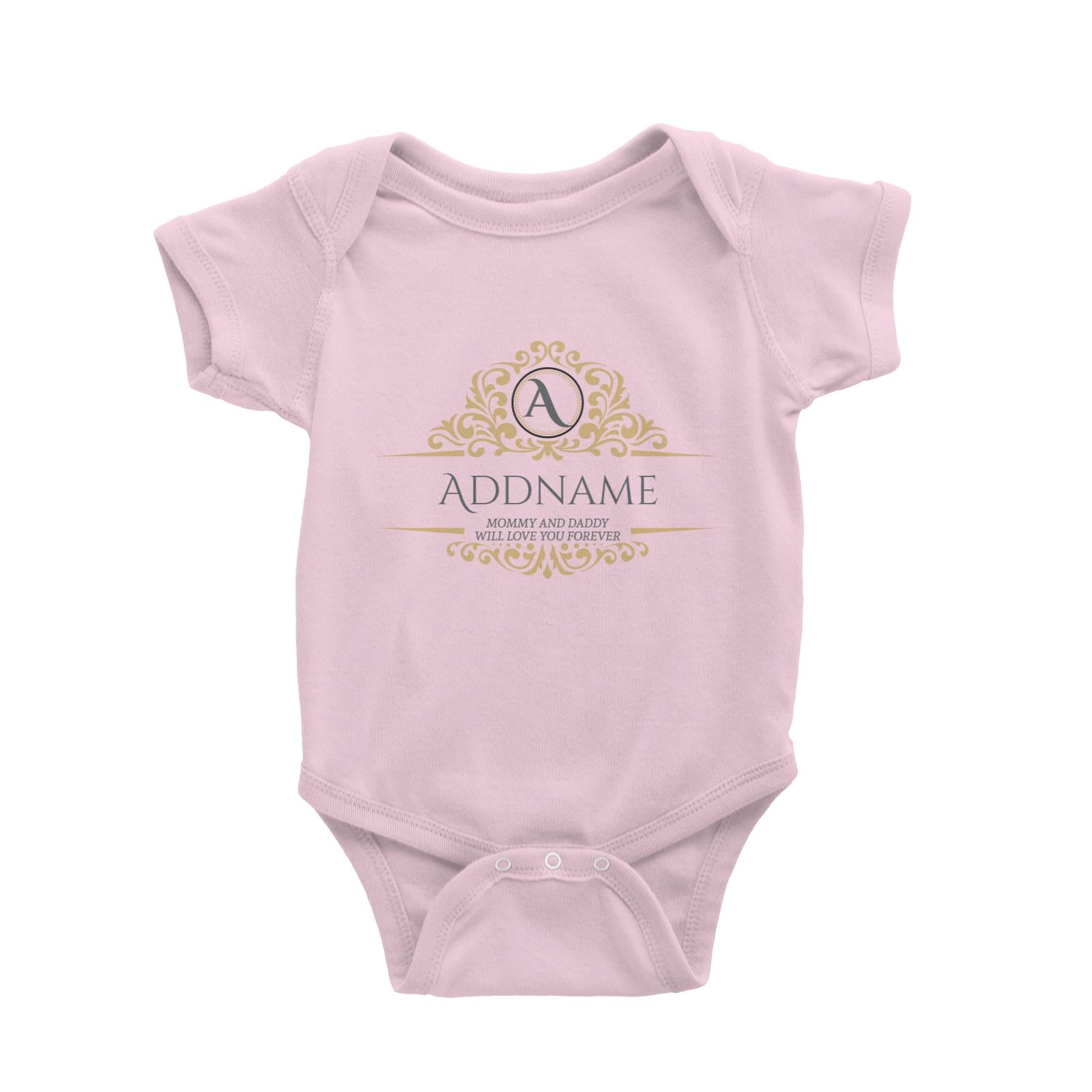 Royal Emblem Personalizable with Initial Name and Text Baby Romper