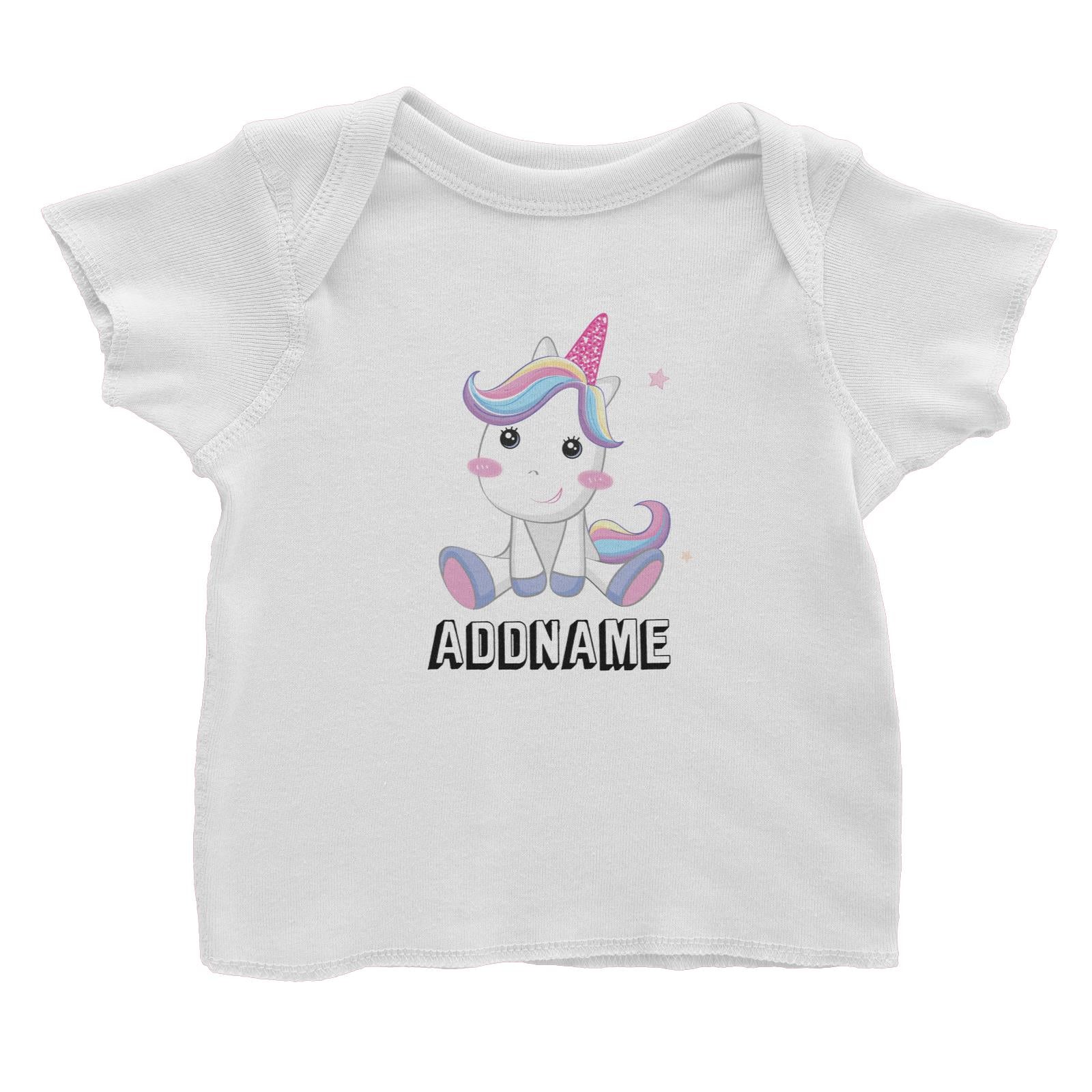 Birthday Unicorn Cute Looking Addname Baby T-Shirt