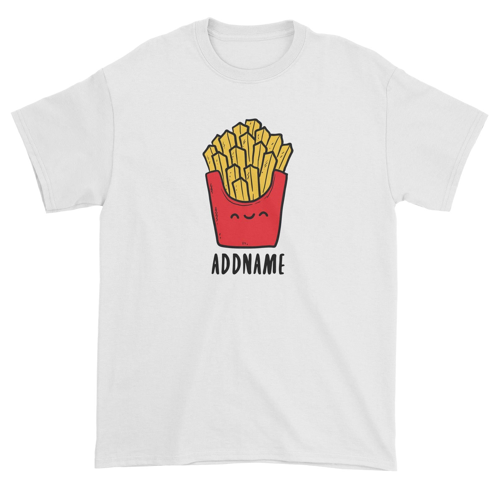 Fast Food Fries Addname Unisex T-Shirt  Matching Family Comic Cartoon Personalizable Designs