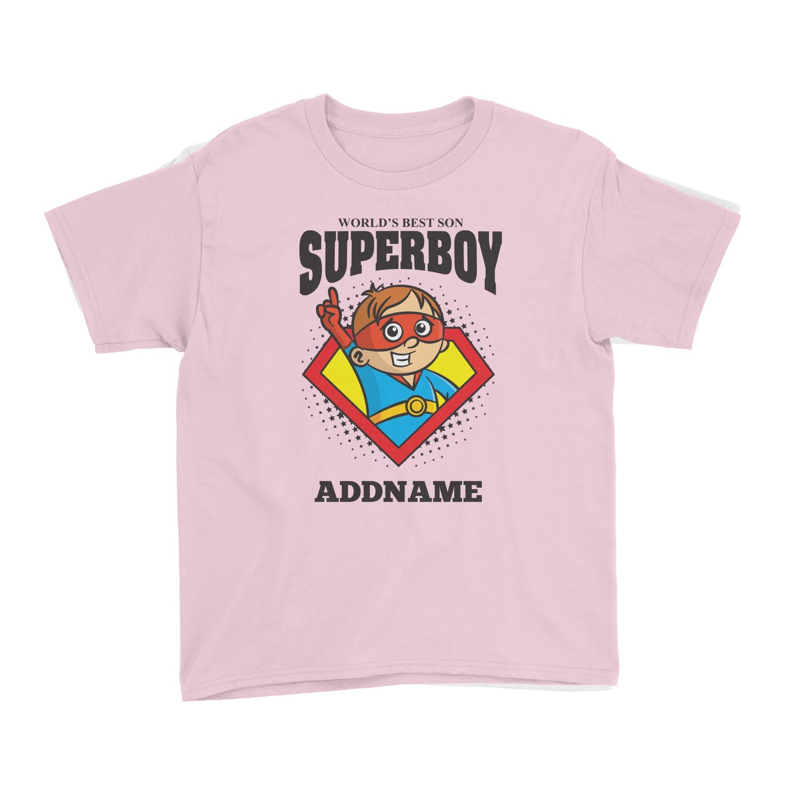 Best Son Superboy Boy Kid's T-Shirt Personalizable Designs Matching Family Superhero Family Edition Superhero