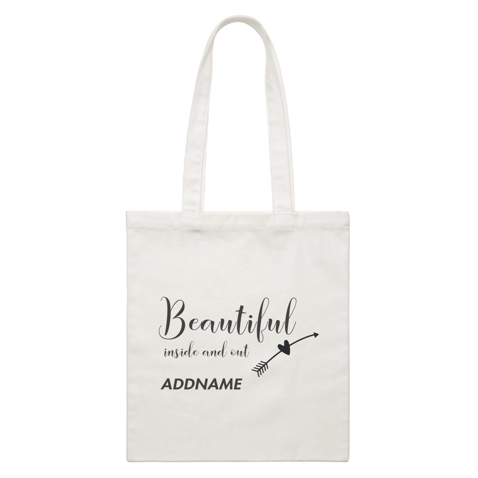 Make Up Quotes Beautiful Inside And Out Addname White Canvas Bag