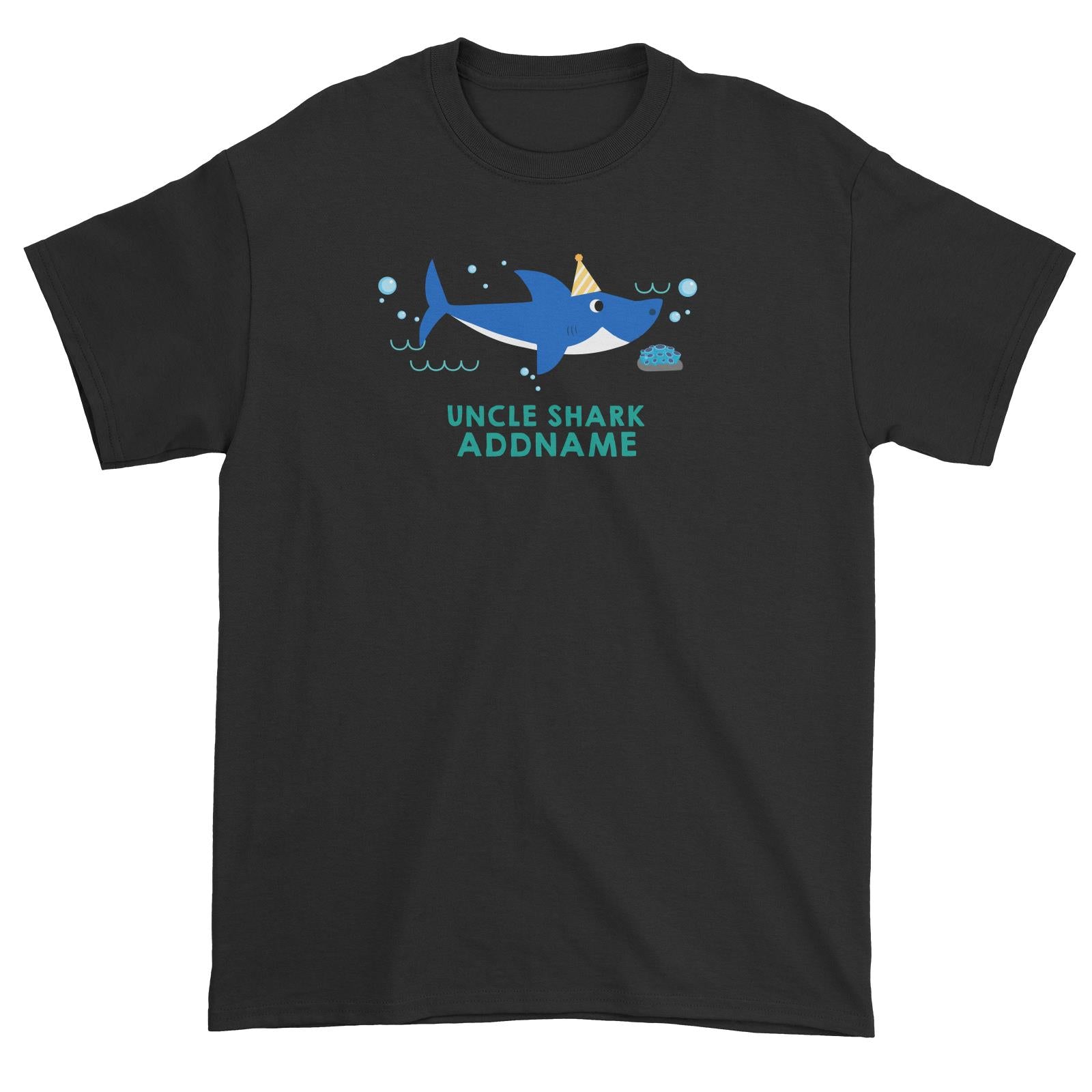 Uncle Shark Birthday Theme Addname Unisex T-Shirt