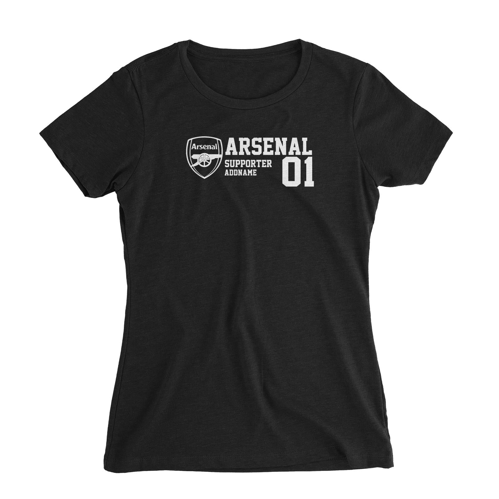 Arsenal Football Logo Supporter Addname Women Slim Fit T-Shirt