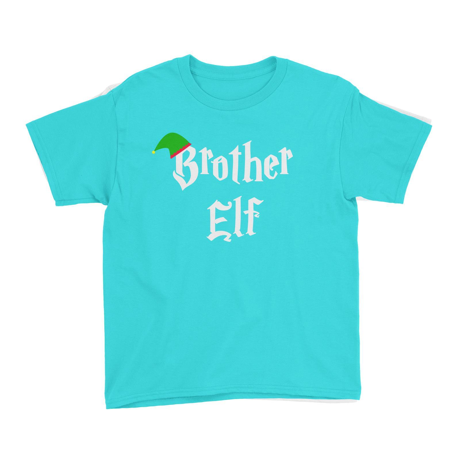 Brother Elf With Hat Kid's T-Shirt Christmas Matching Family