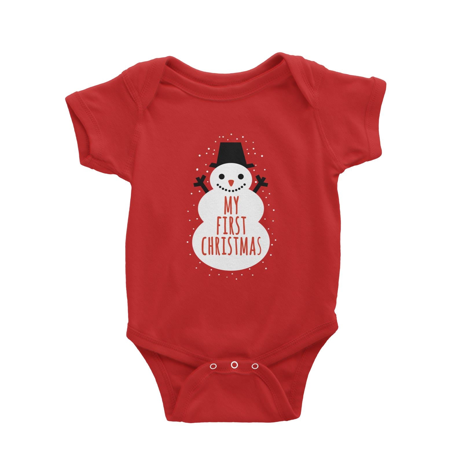 My First Christmas Snowman Baby Romper  Cute