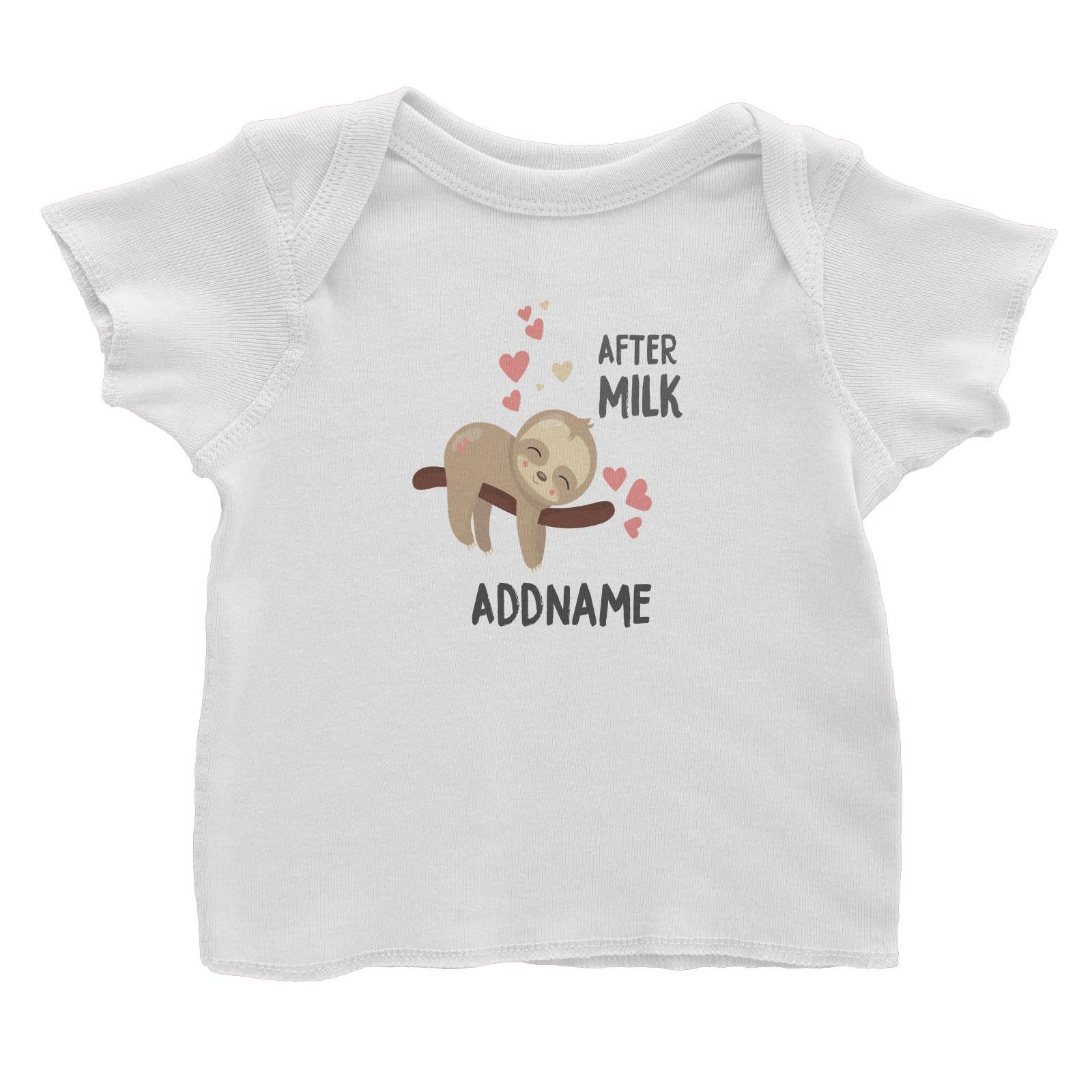 Cute Sloth After Milk Addname Baby T-Shirt