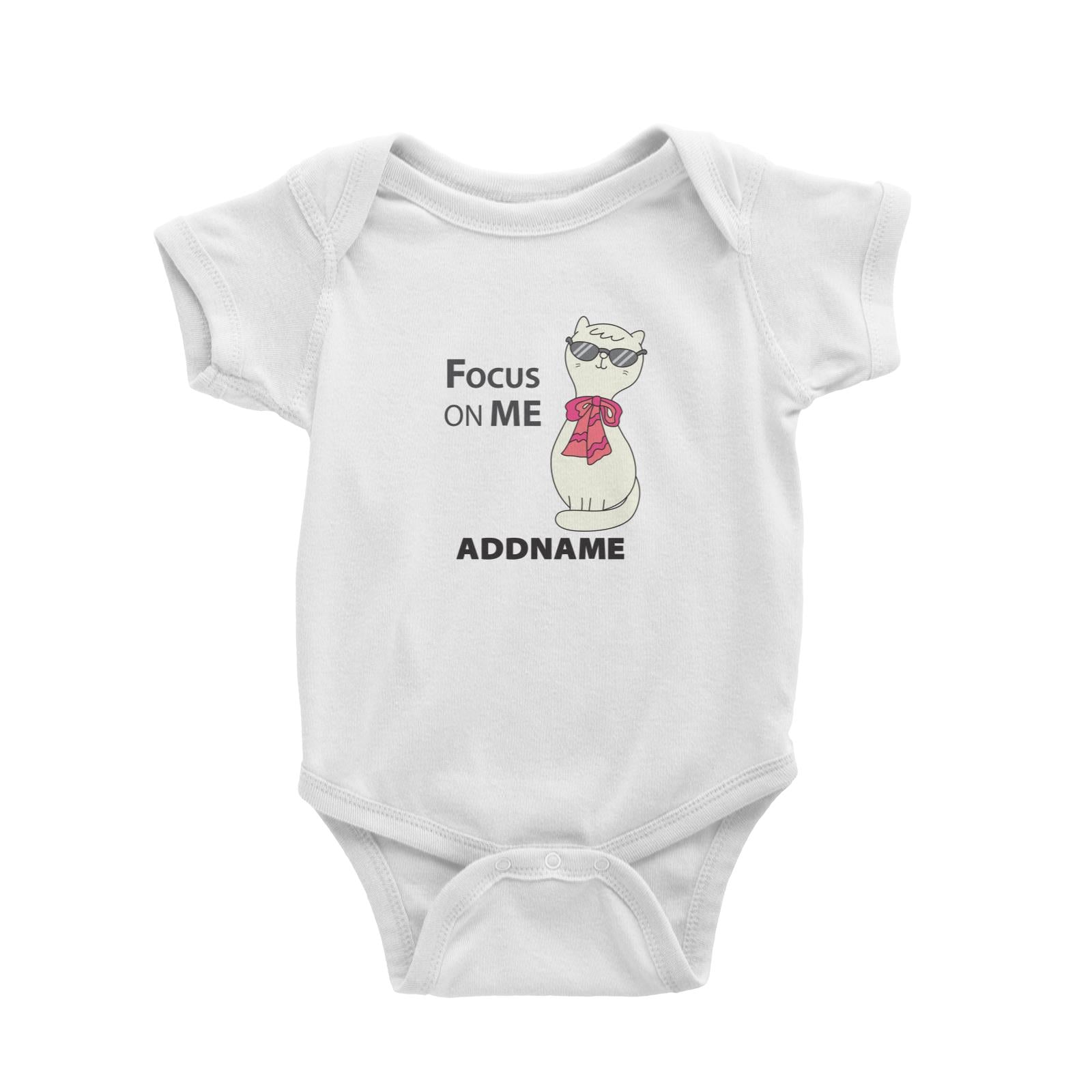 Cool Cute Animals Cats Focus On Me Addname Baby Romper