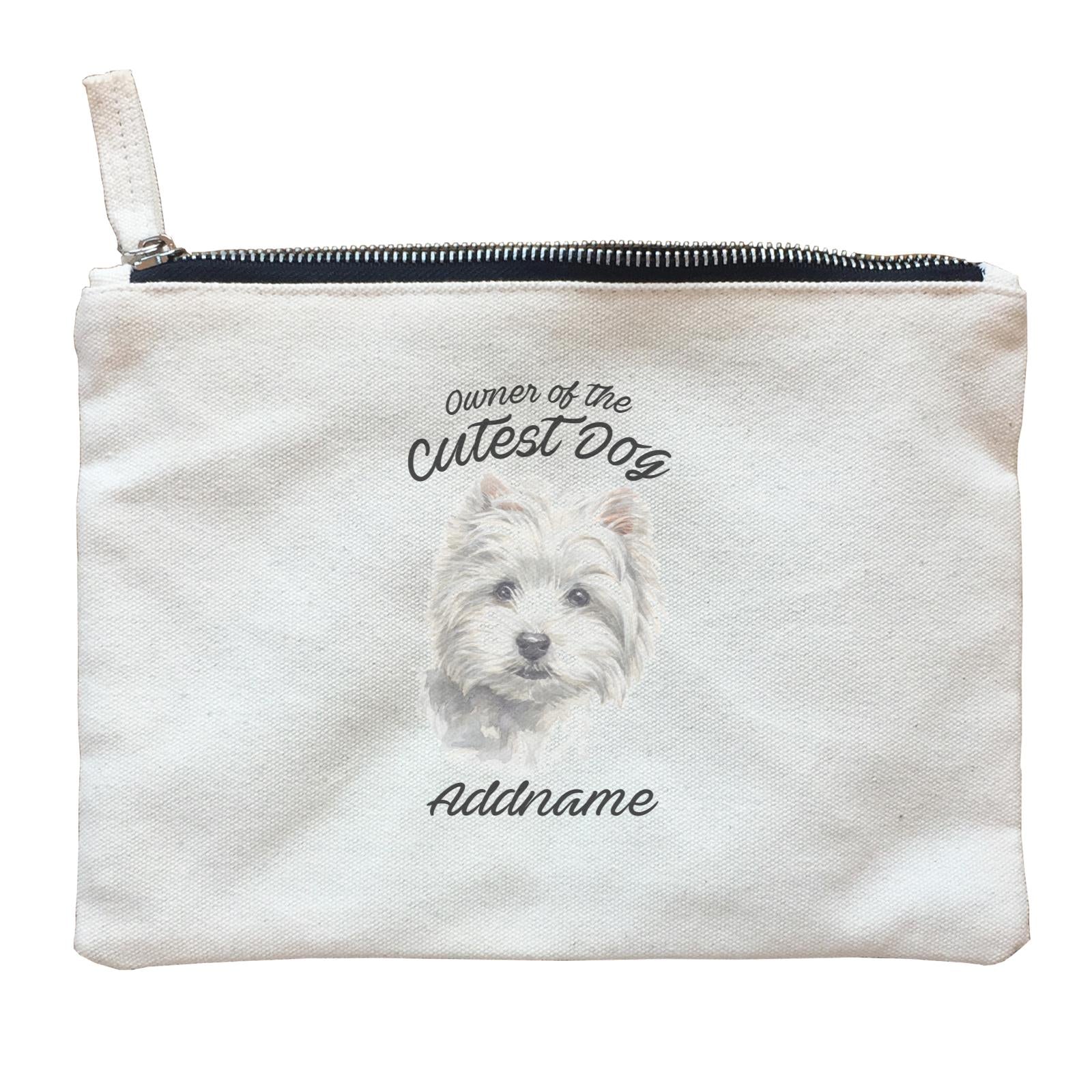 Watercolor Dog Owner Of The Cutest Dog West Highland White Terrier Addname Zipper Pouch