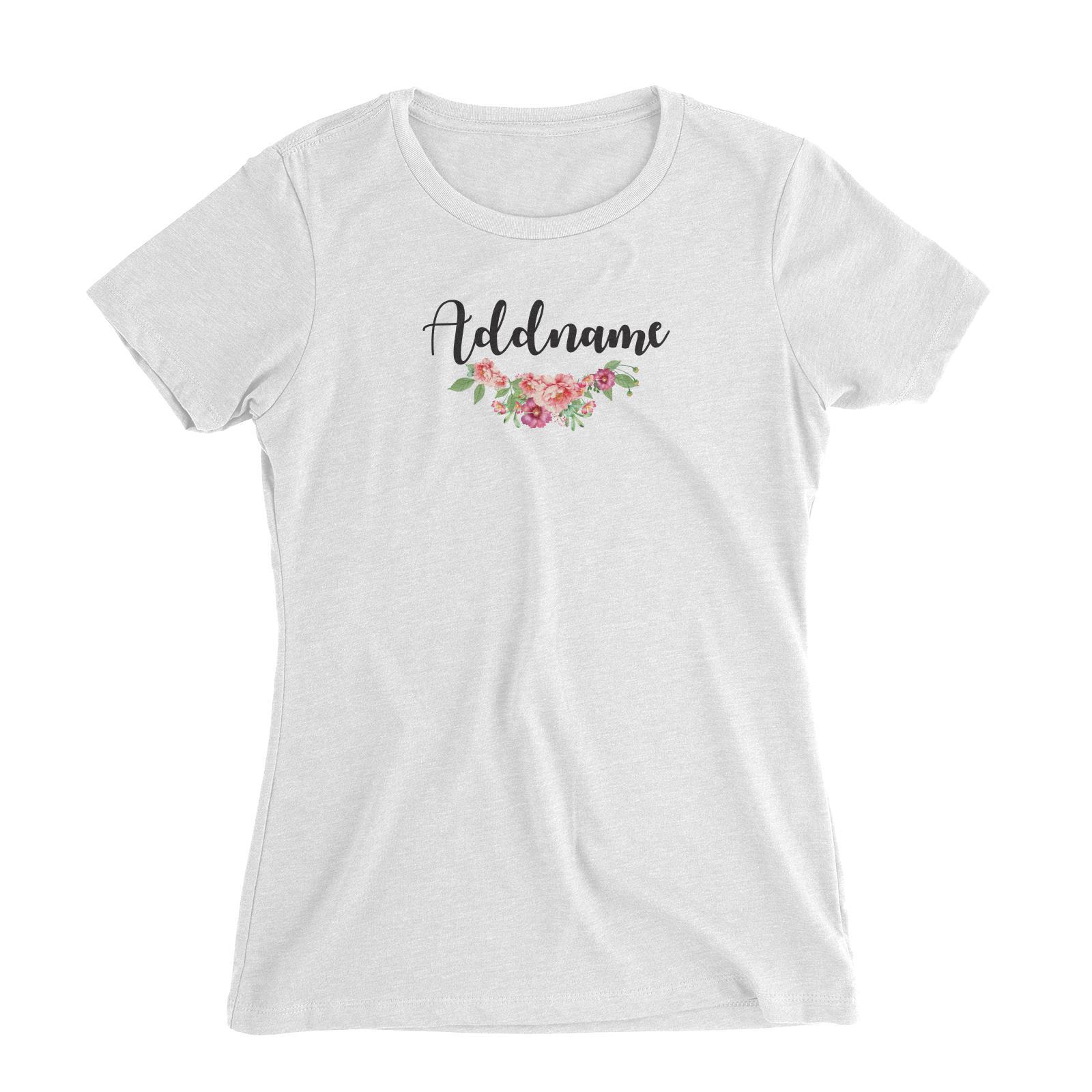 Bridesmaid Floral Sweet Coral Flower Addname Women Slim Fit T-Shirt