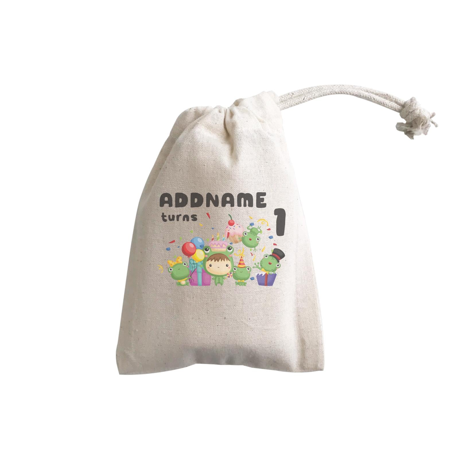 Birthday Frog Happy Frog Group Addname Turns 1 GP Gift Pouch
