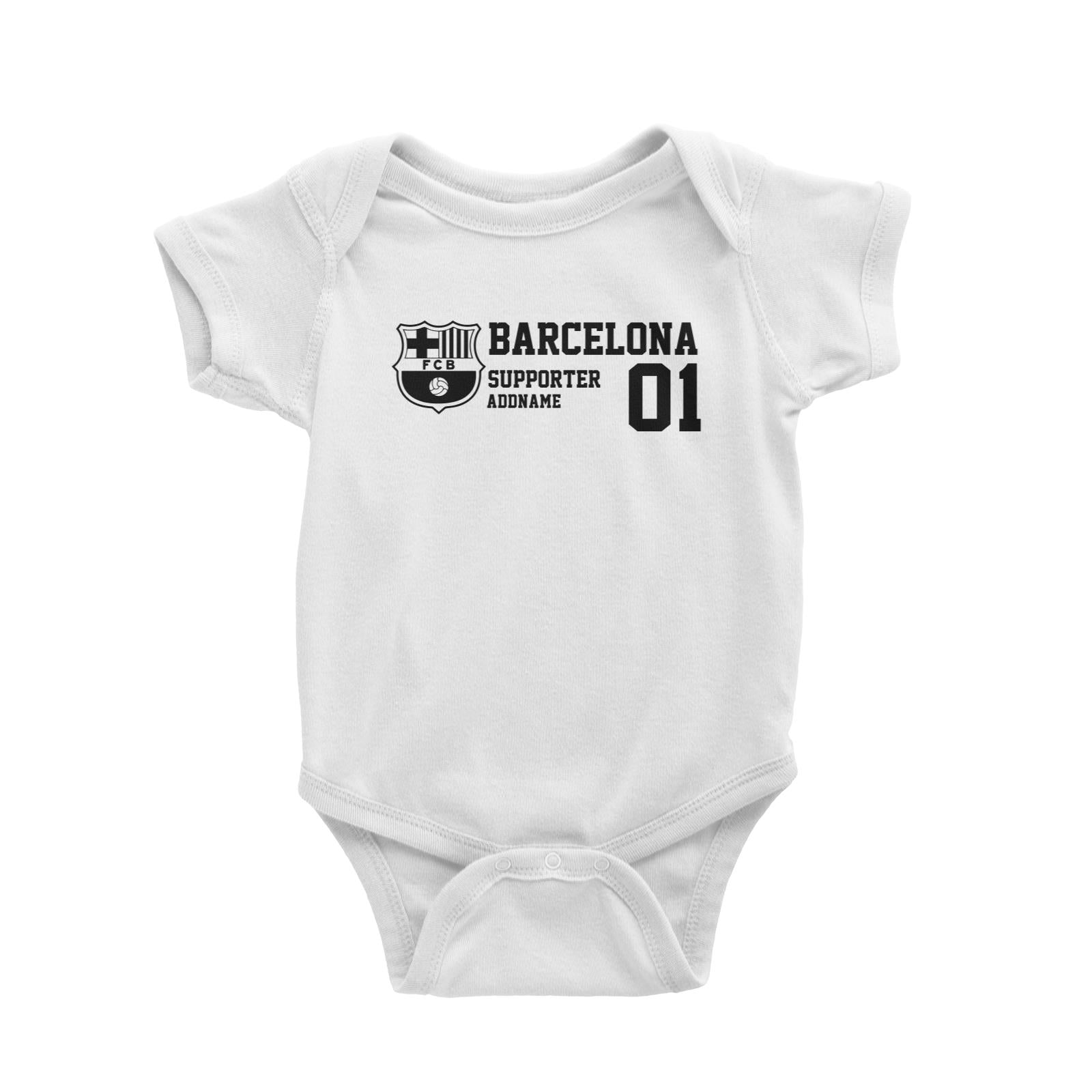 Barcelona Football Supporter Addname Baby Romper