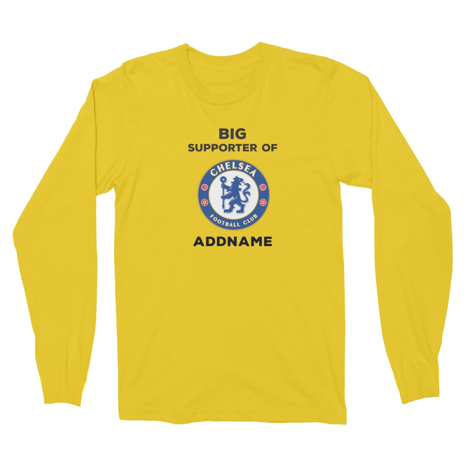 Chelsea FC Big Supporter Personalizable with Name Long Sleeve Unisex T-Shirt