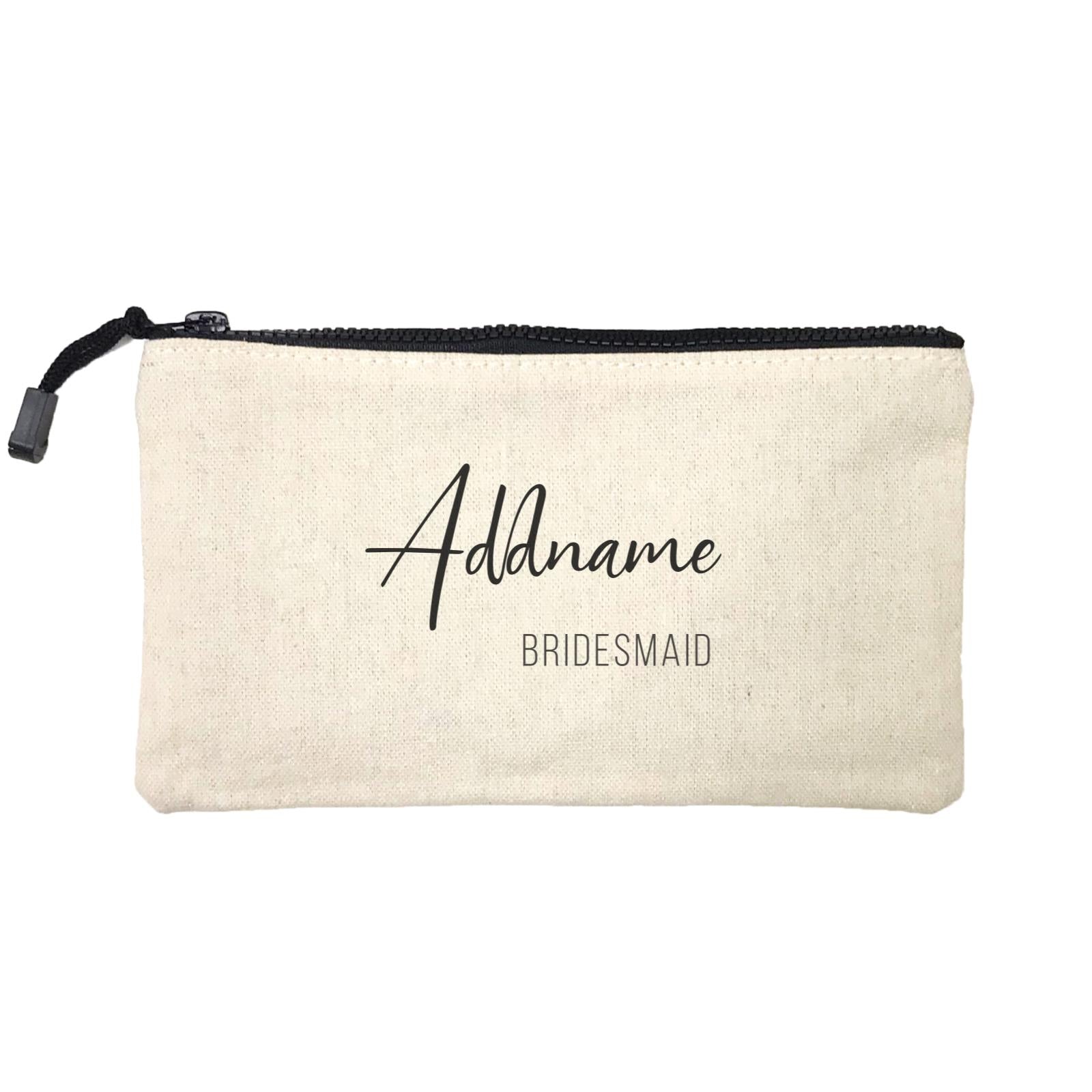 Bridesmaid Calligraphy Addname Modern Bridesmaid Mini Accessories Stationery Pouch
