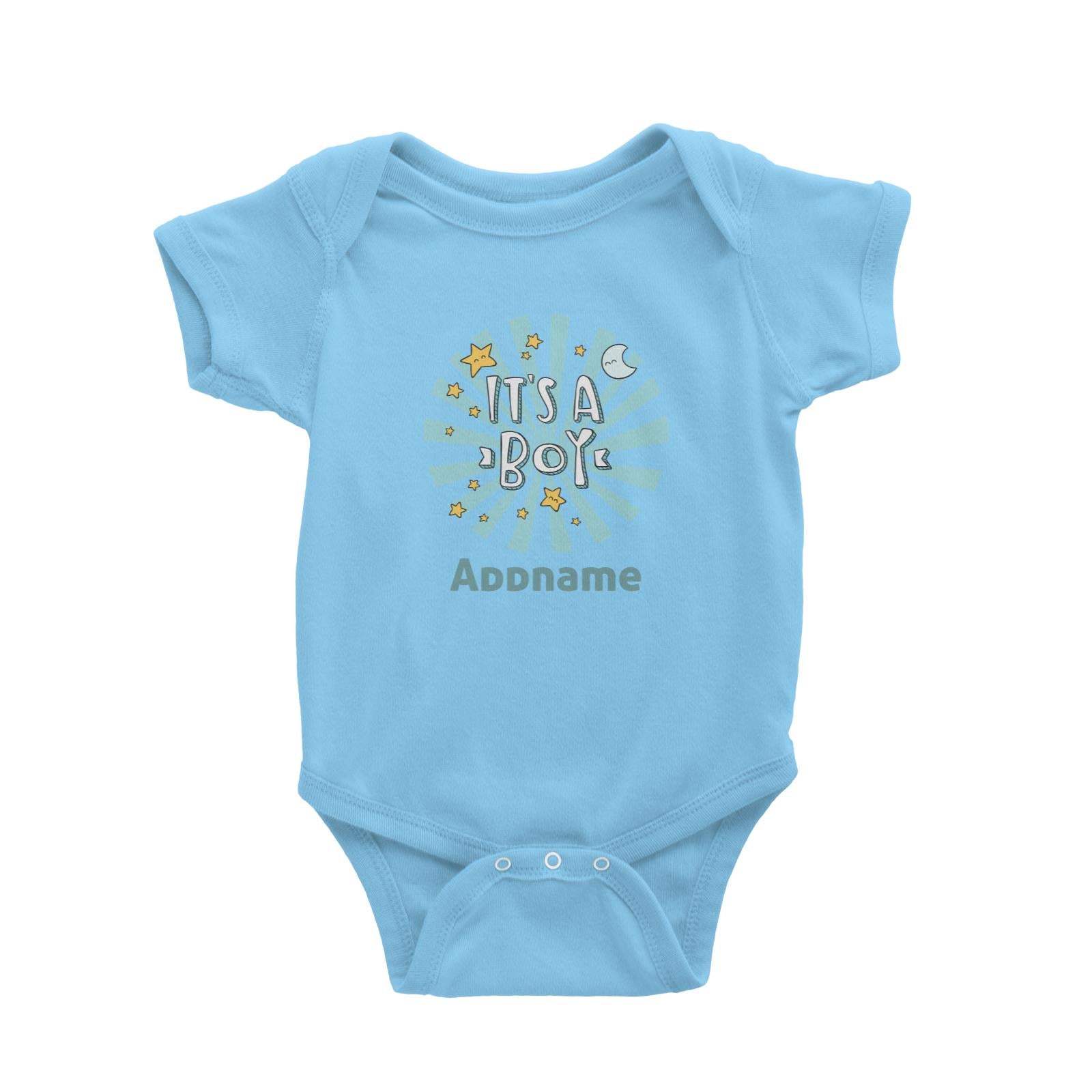 It's A Boy Addname with Stars and Moon Baby Romper