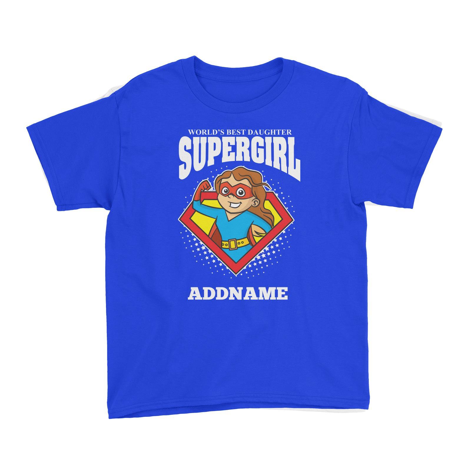 Best Daughter Supergirl Girl Kid's T-Shirt Personalizable Designs Matching Family Superhero Family Edition Superhero