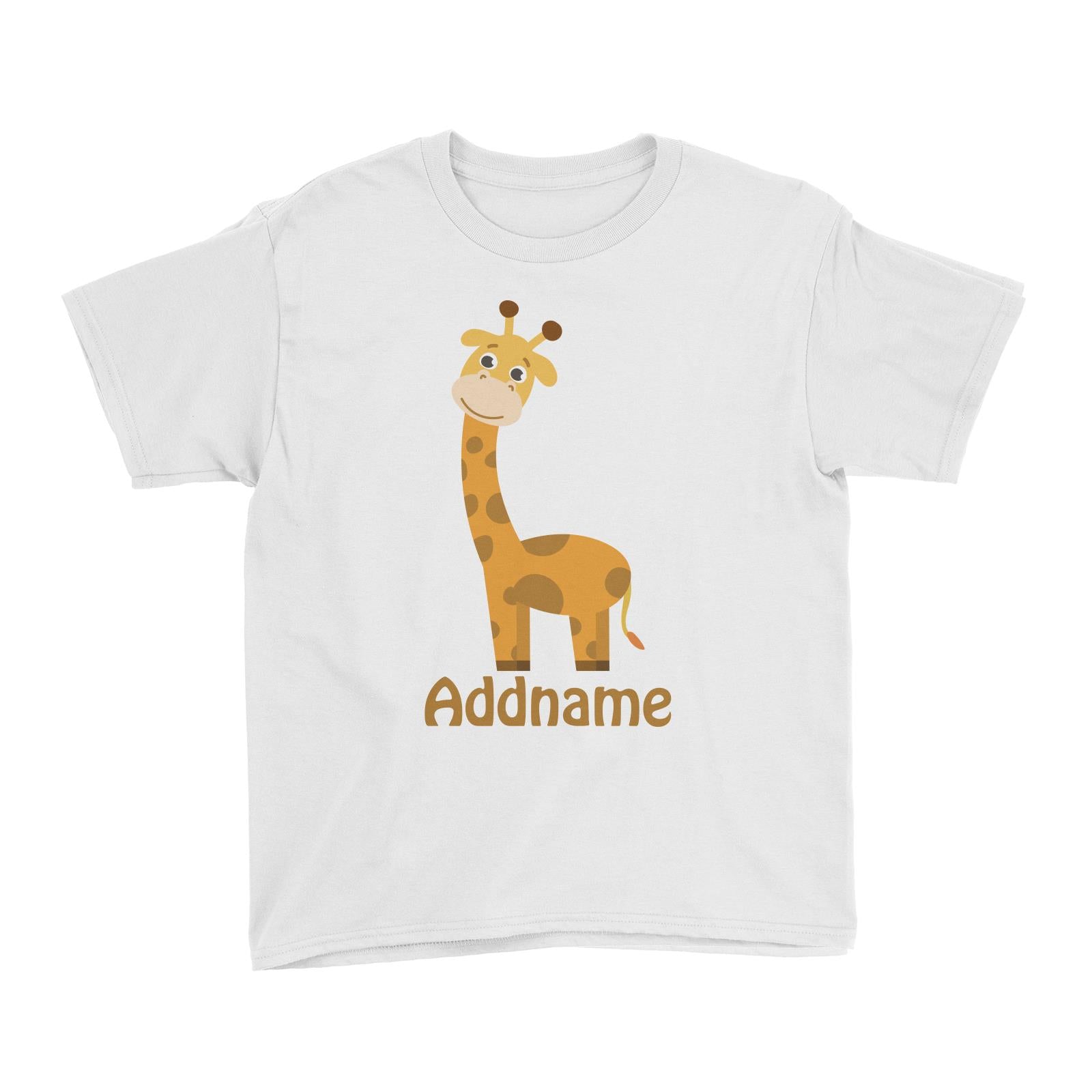 Animal Safari Jungle Giraffe Addname Kid's T-Shirt